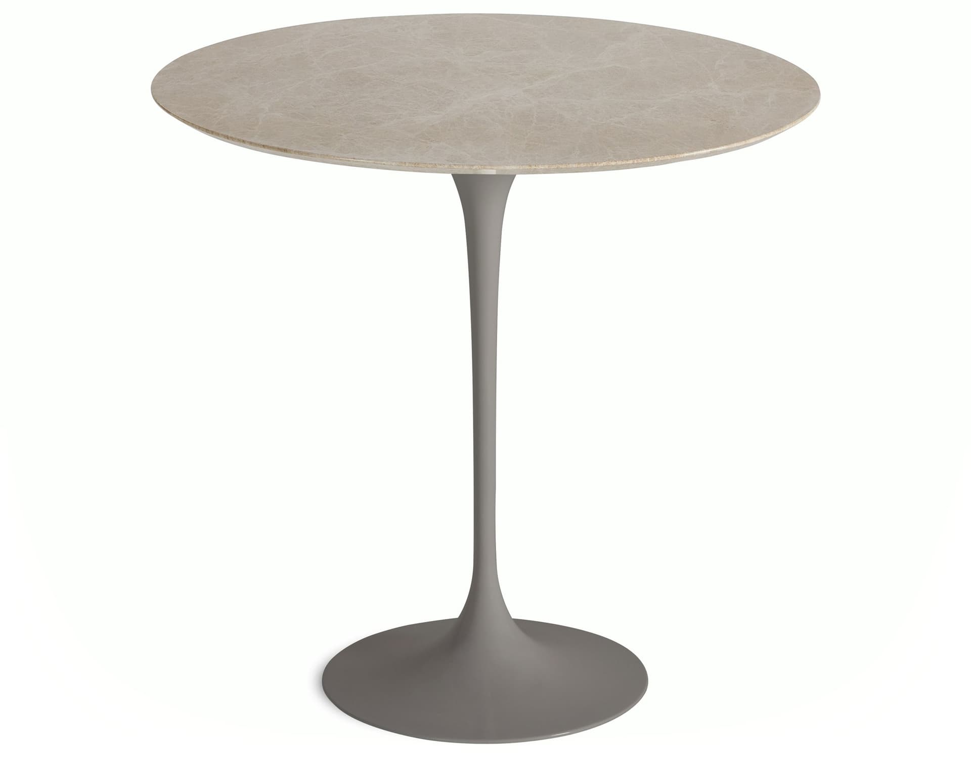 saarinen side table - 22" oval / satin marble - emperador light / satin - grey