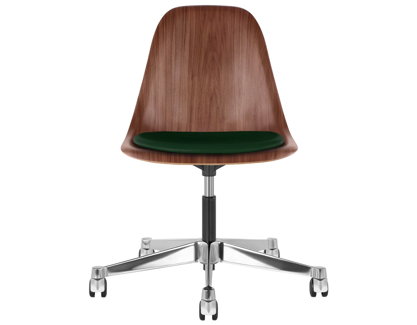 chrome - 2" soft double wheel casters - hard floor/carpet (MD) / walnut (OU) / prone - vine (1NX09)