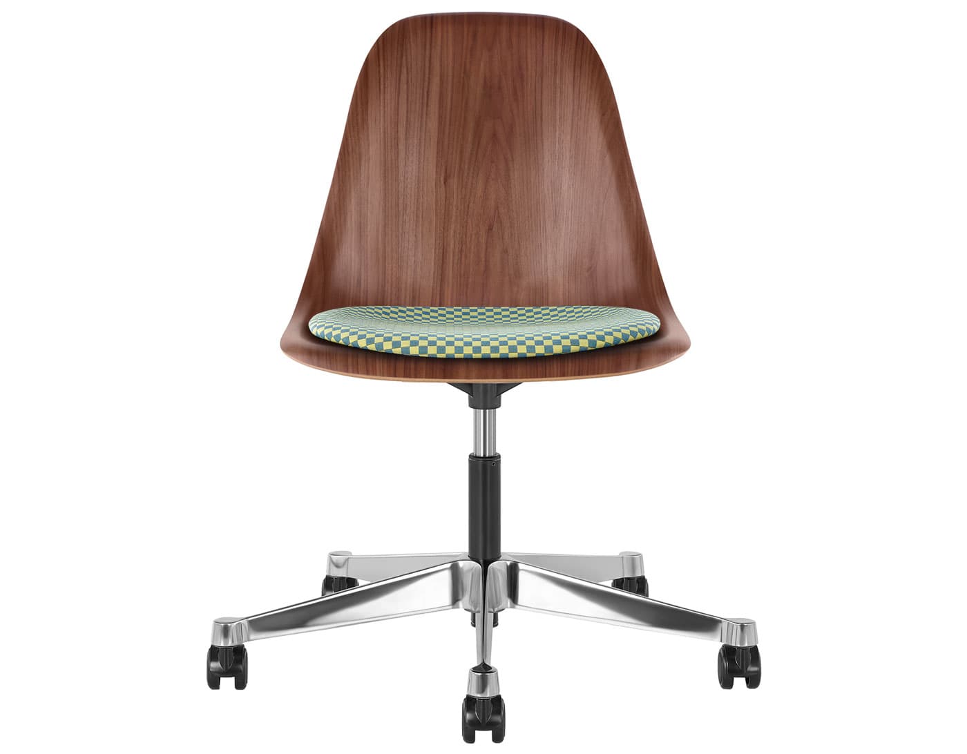 black - 2" hard double wheel casters - carpet (UD) / walnut (OU) / checker - ultramarine/emerald (V1204)