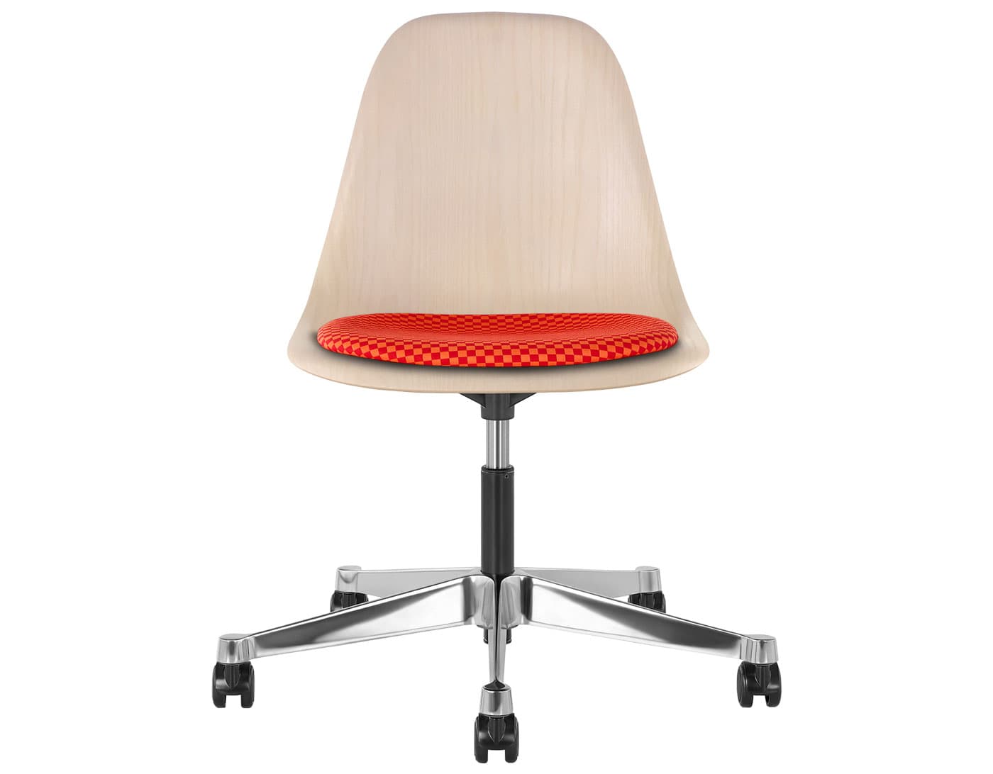 black - 2" hard double wheel casters - carpet (UD) / white ash (A2) / checker - crimson/orange (V1213)