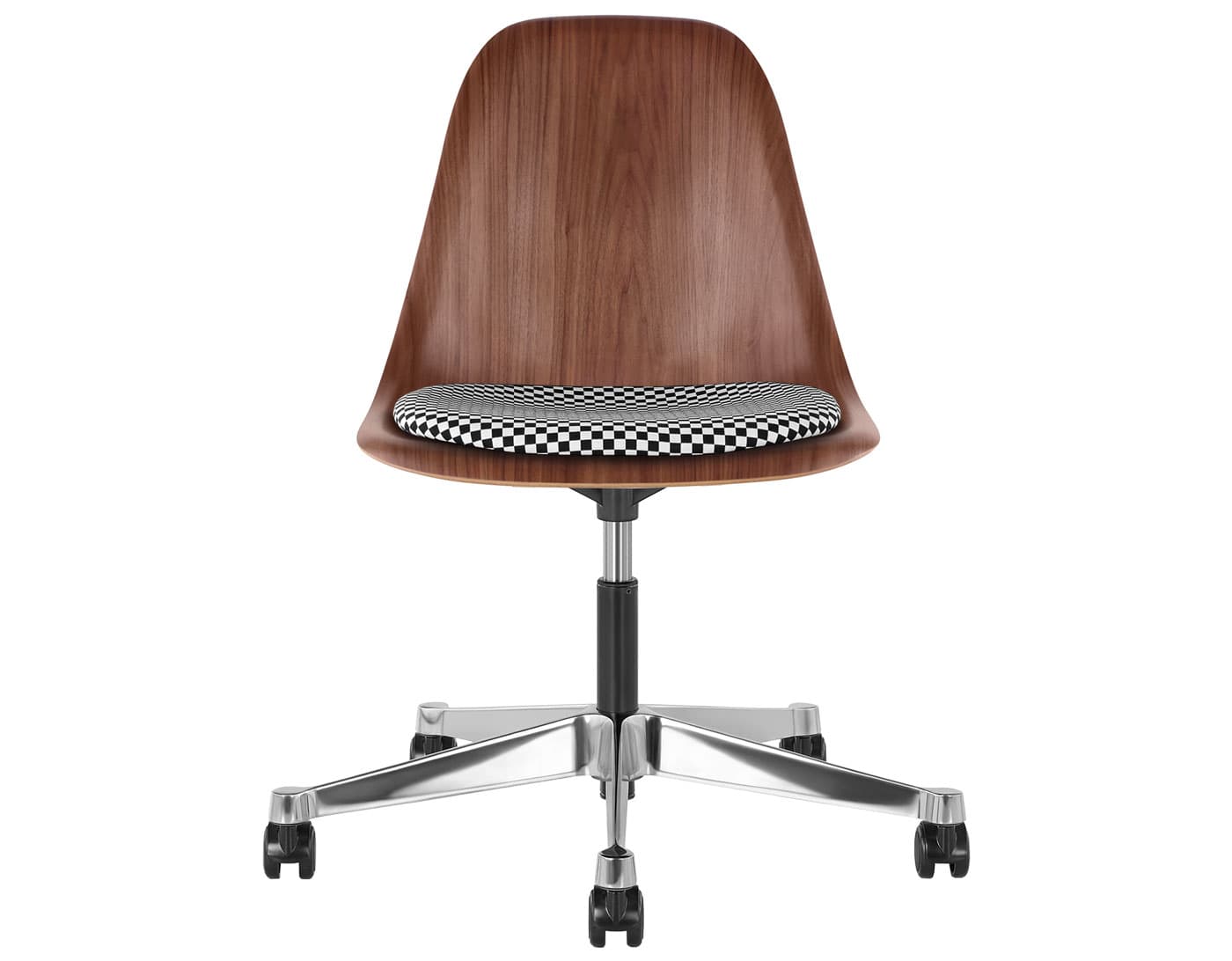 black - 2" hard double wheel casters - carpet (UD) / walnut (OU) / checker - black/white (V1207)