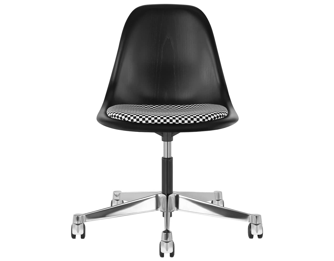 chrome - 2" hard double wheel casters - carpet (VD) / ebony (EN) / checker - black/white (V1207)