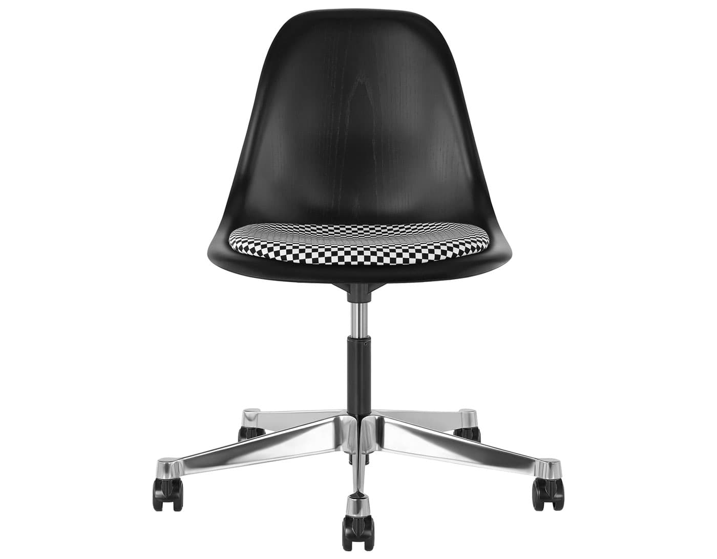 black - 2" hard double wheel casters - carpet (UD) / ebony (EN) / checker - black/white (V1207)