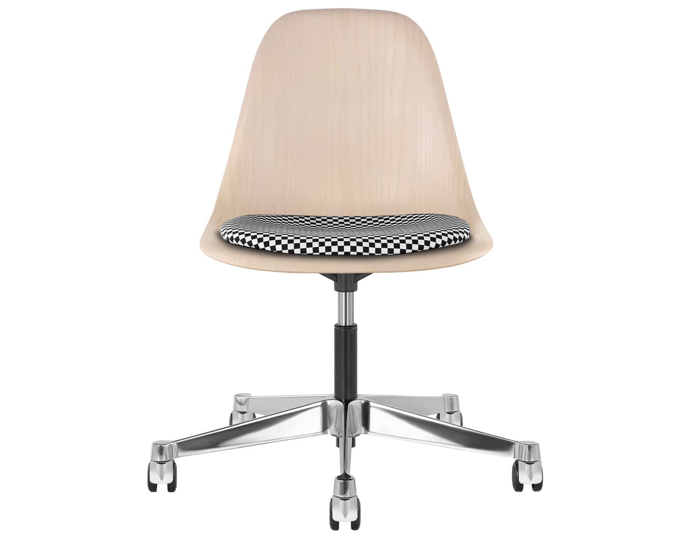 chrome - 2" hard double wheel casters - carpet (VD) / white ash (A2) / checker - black/white (V1207)