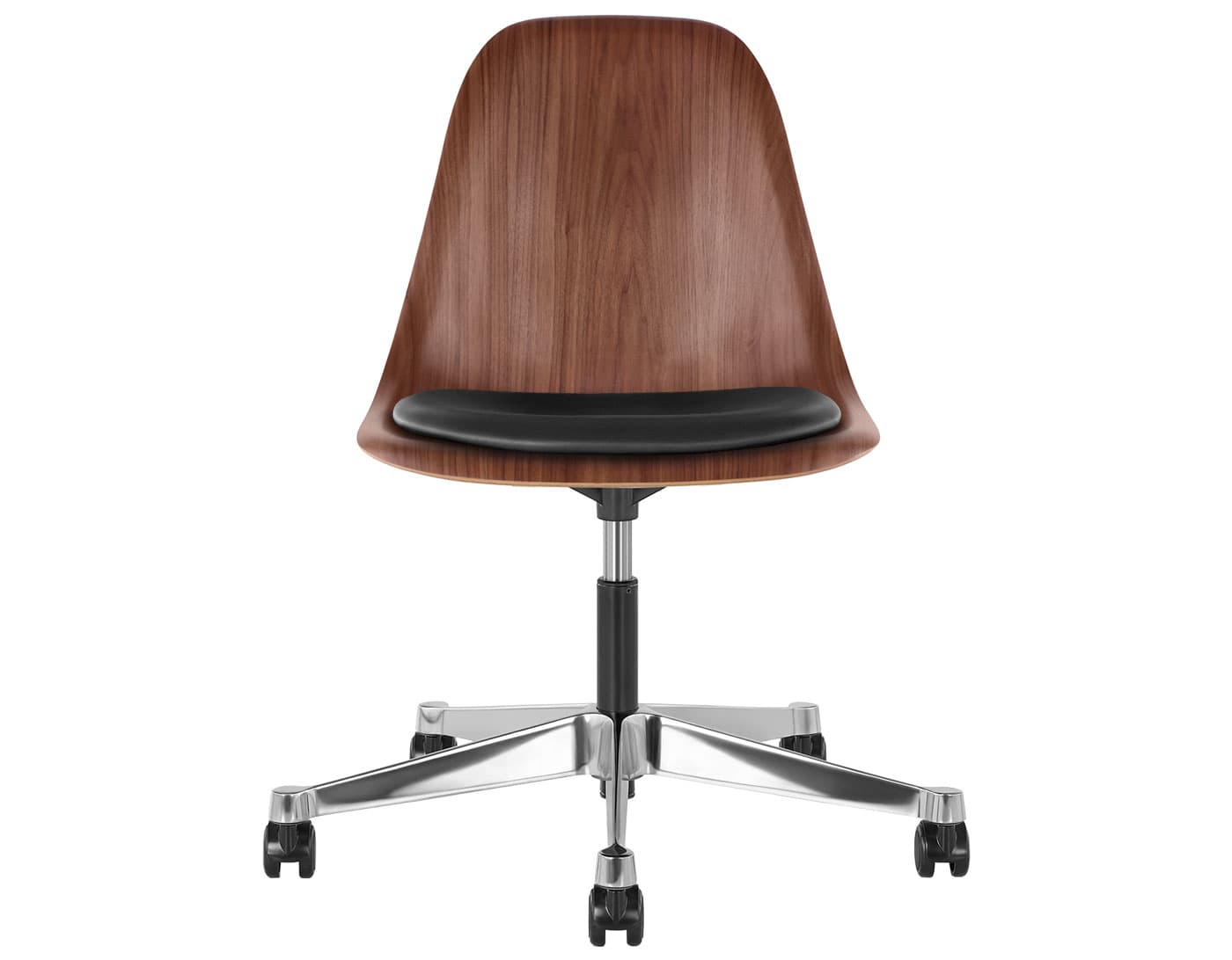 black - 2" soft double wheel casters - hard floor/carpet (BSC) / walnut (OU) / leather - black 2109