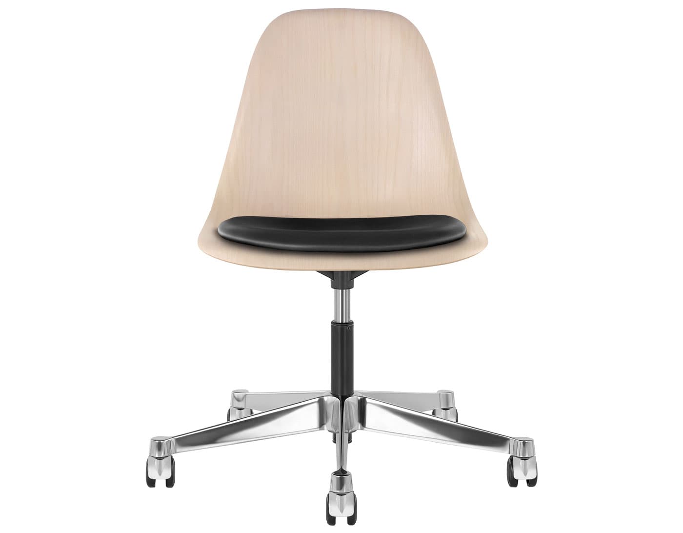 chrome - 2" hard double wheel casters - carpet (VD) / white ash (A2) / prone - obsidian black (1NX06)