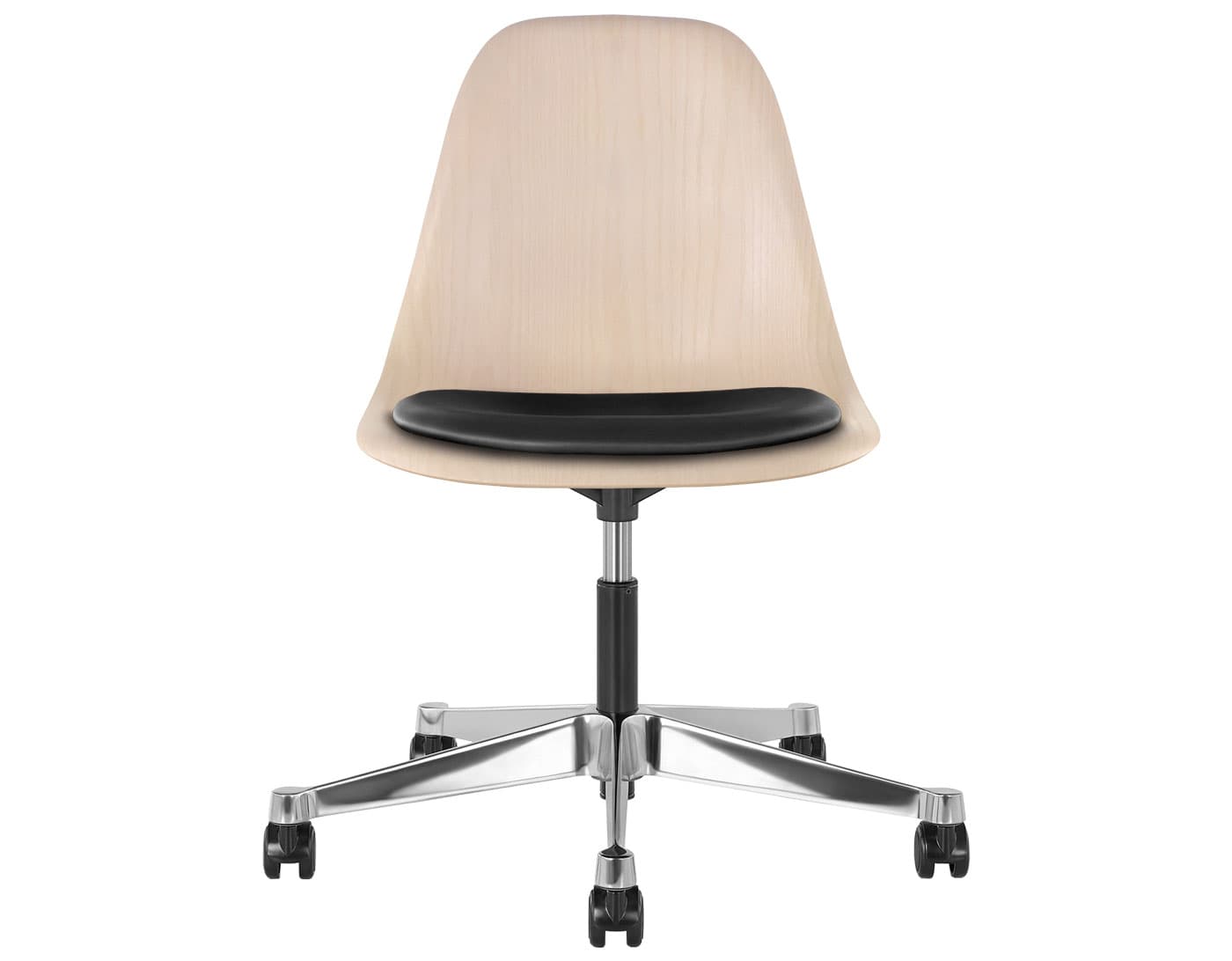 black - 2" soft double wheel casters - hard floor/carpet (BSC) / white ash (A2) / prone - obsidian black (1NX06)