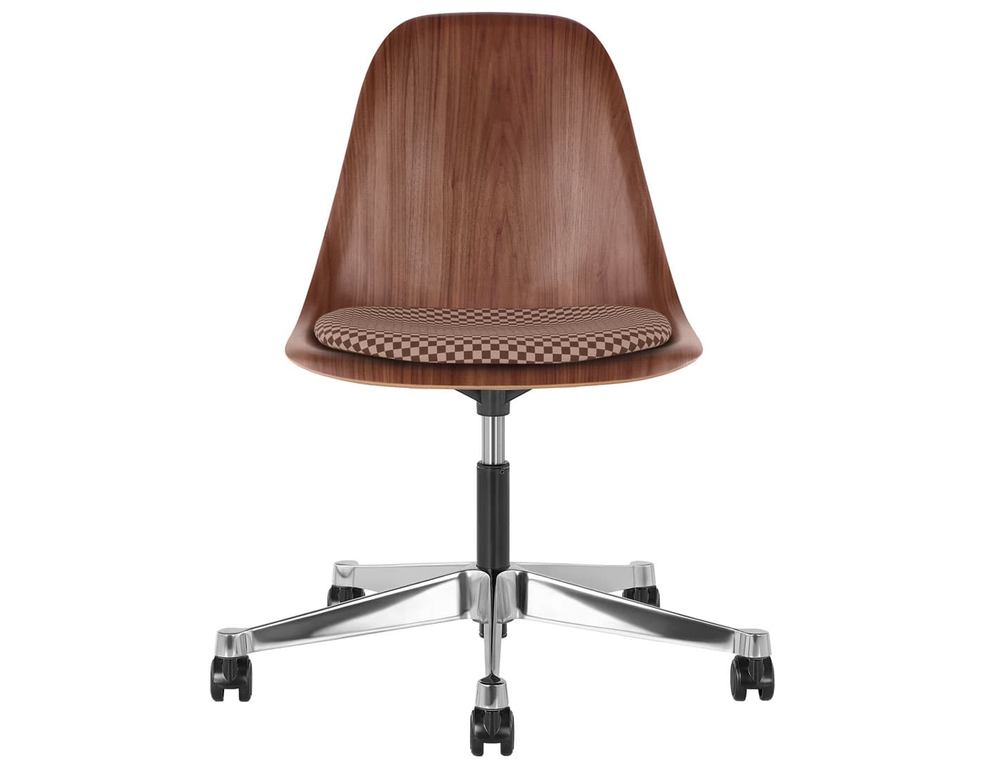 black - 2" hard double wheel casters - carpet (UD) / walnut (OU) / checker - siena dark/khaki (V1206)