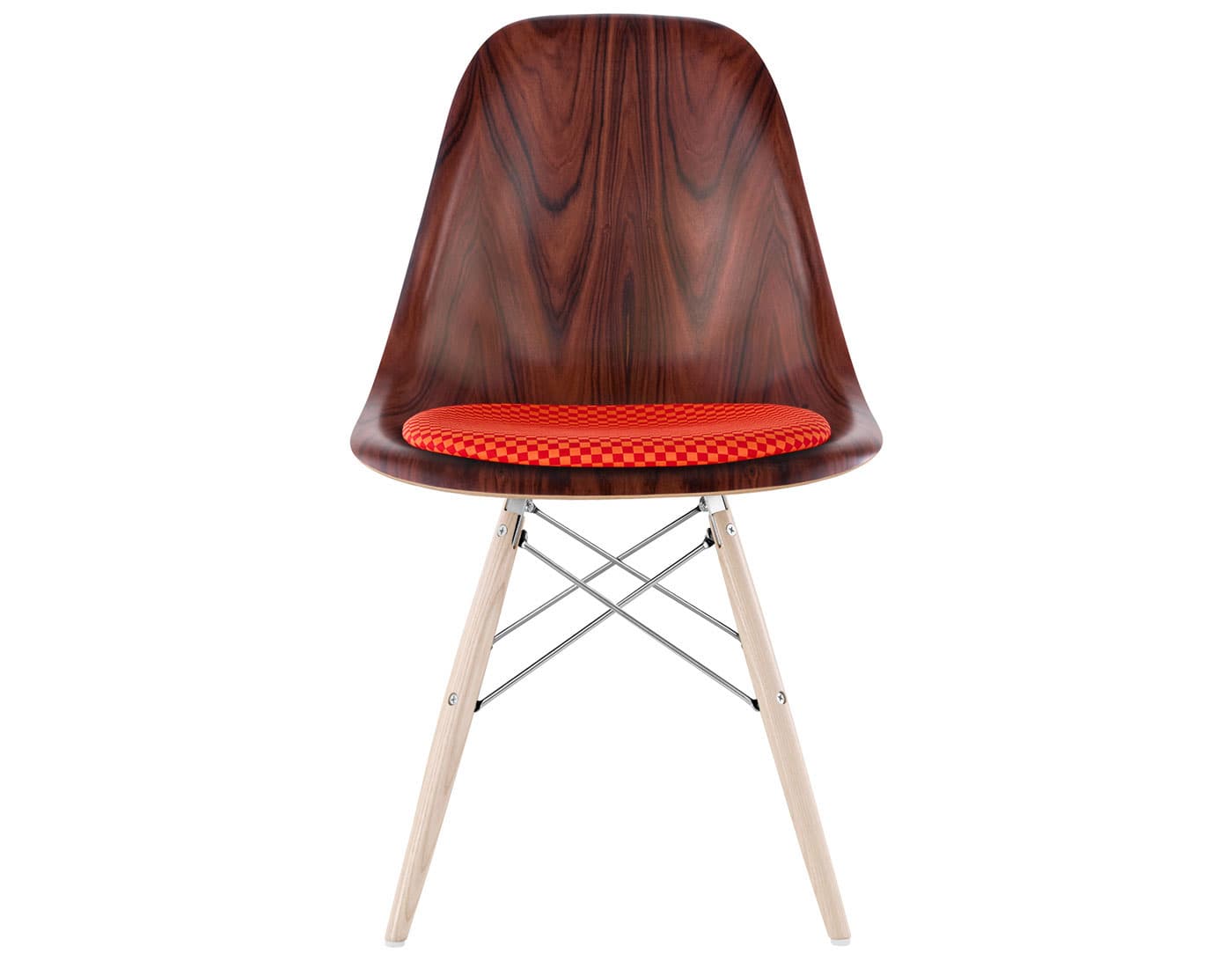 standard glides with felt bottom (E9) / santos palisander (9N) / checker - crimson/orange (V1213) / trivalent chrome (47) / white ash with white glides (A2)