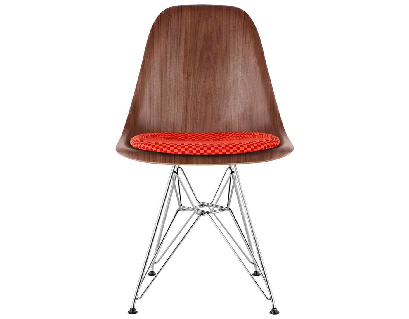 standard glides with felt bottom (E9) / walnut (OU) / checker - crimson/orange (V1213) / trivalent chrome (47)
