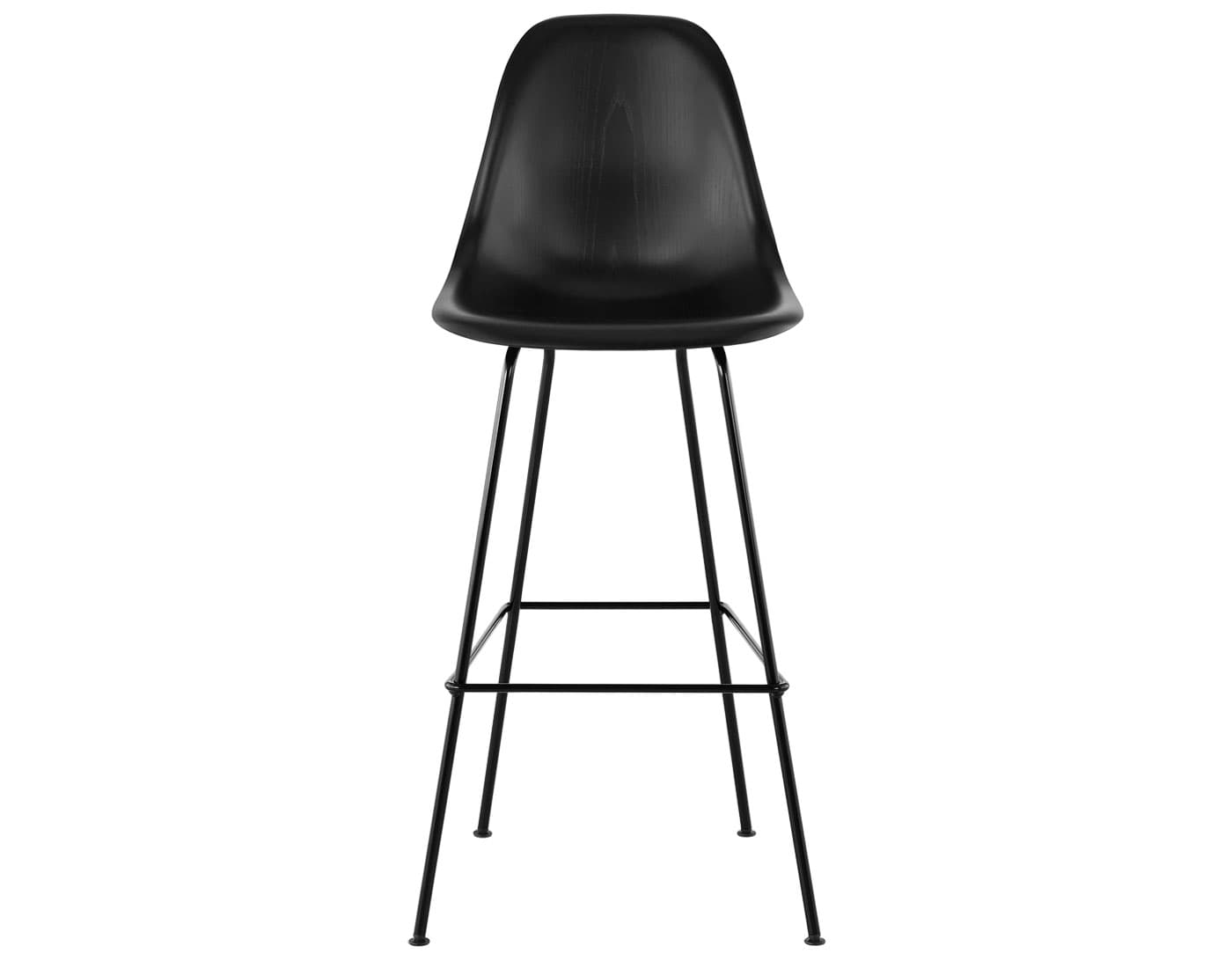 eames molded wood stool / standard glides with felt bottom  / bar height stool  / ebony  / black (BK)