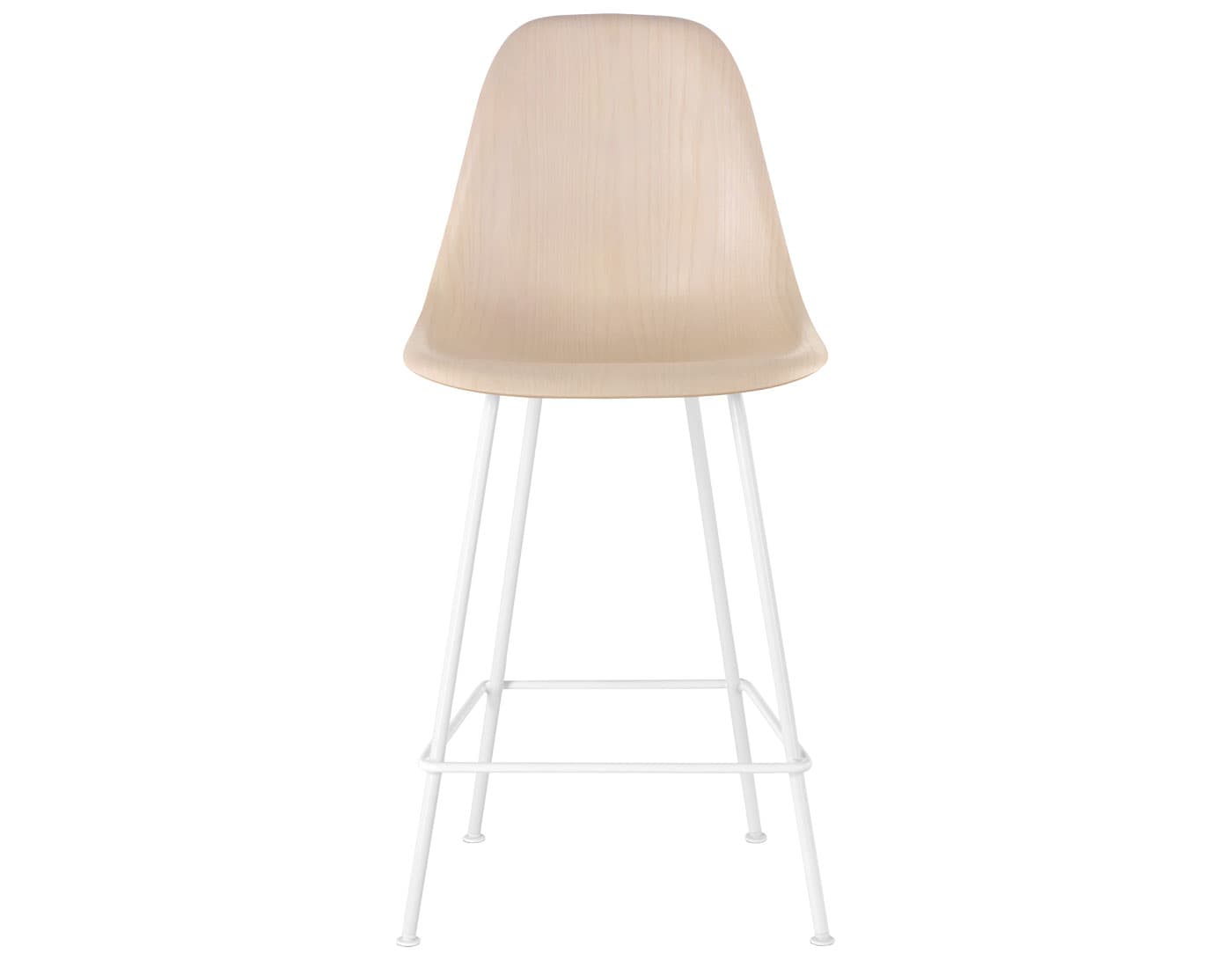 eames molded wood stool / standard glides with felt bottom  / counter height stool  / white ash  / white (91)