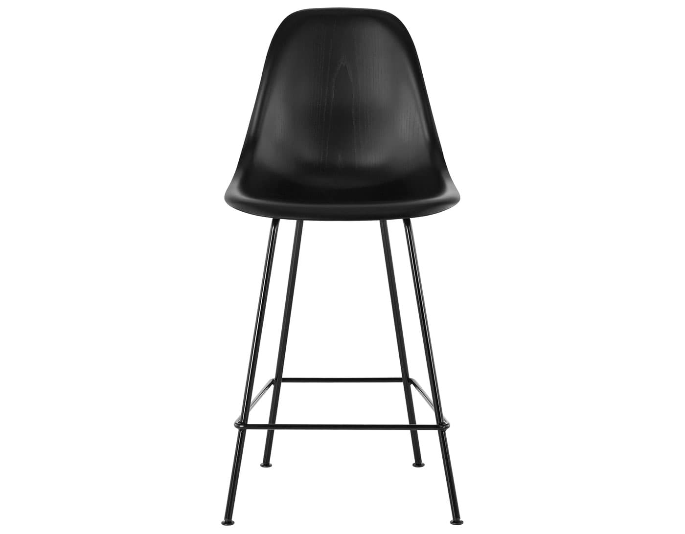 eames molded wood stool / standard glides  / counter height stool  / ebony  / black (BK)