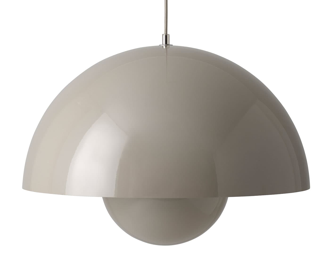Flowerpot VP2 Pendant Lamp / standard - fabric cord (color matched to shade) / grey beige