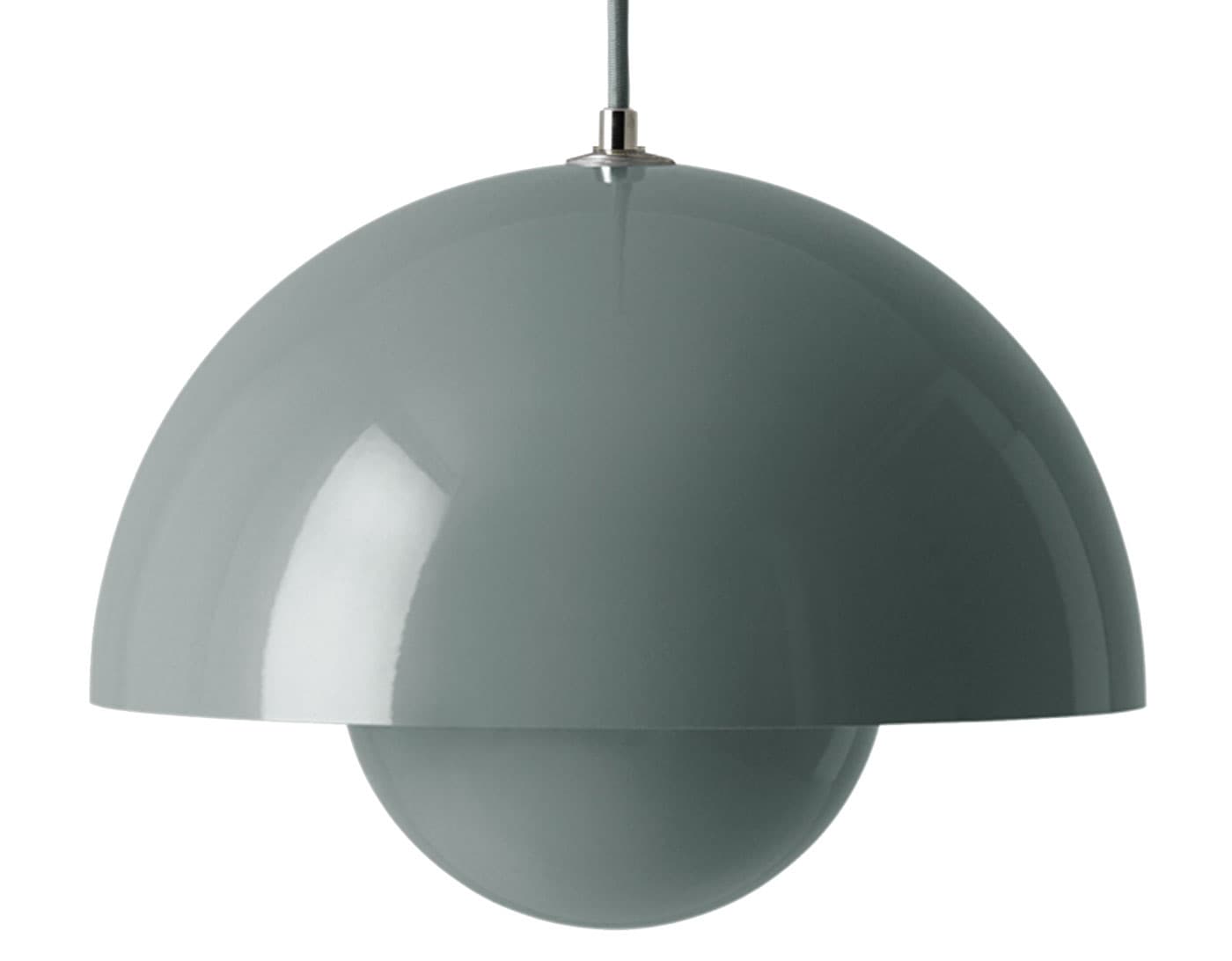 Flowerpot VP2 Pendant Lamp / standard - fabric cord (color matched to shade) / stone blue