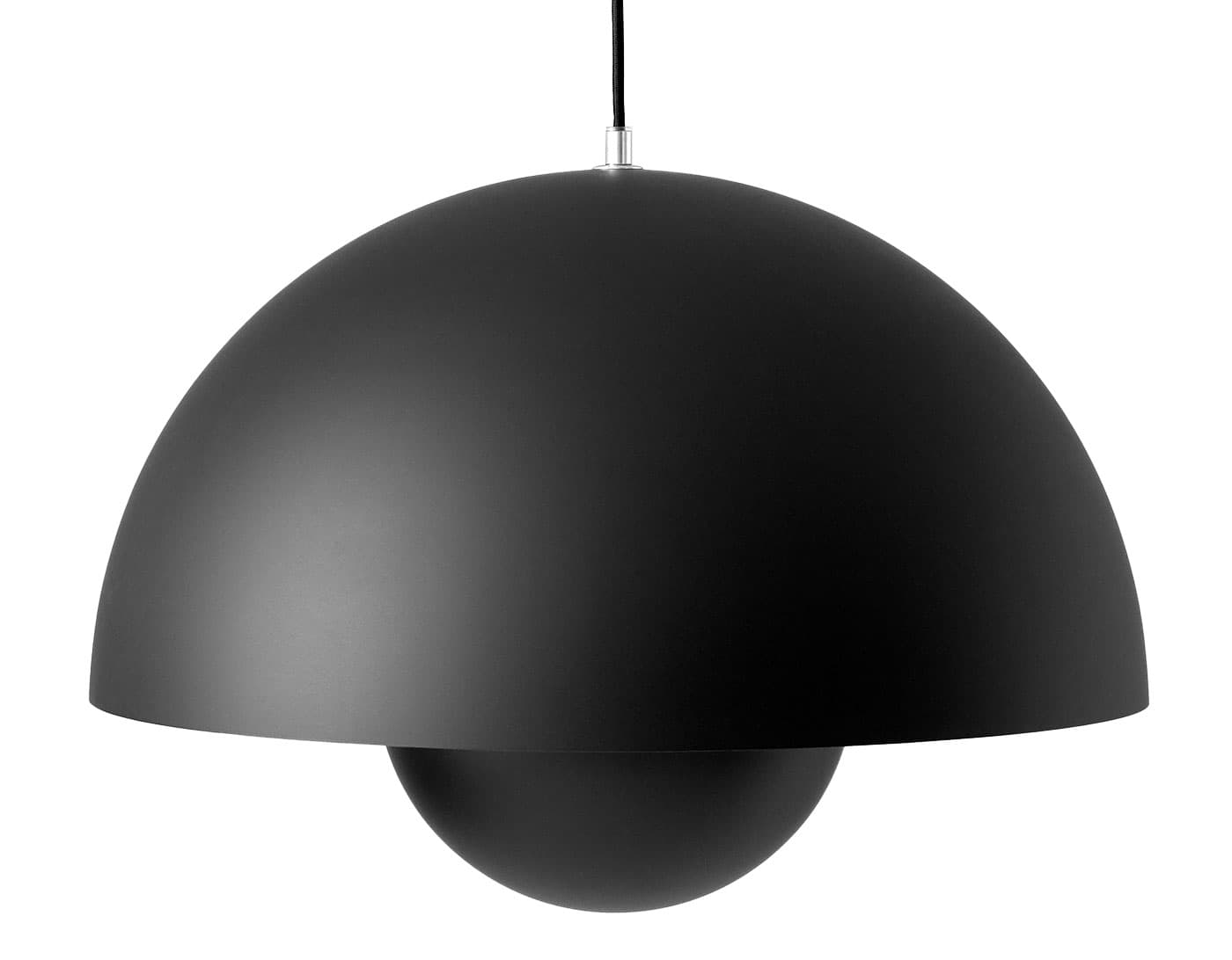 Flowerpot VP2 Pendant Lamp / standard - fabric cord (color matched to shade) / matte black