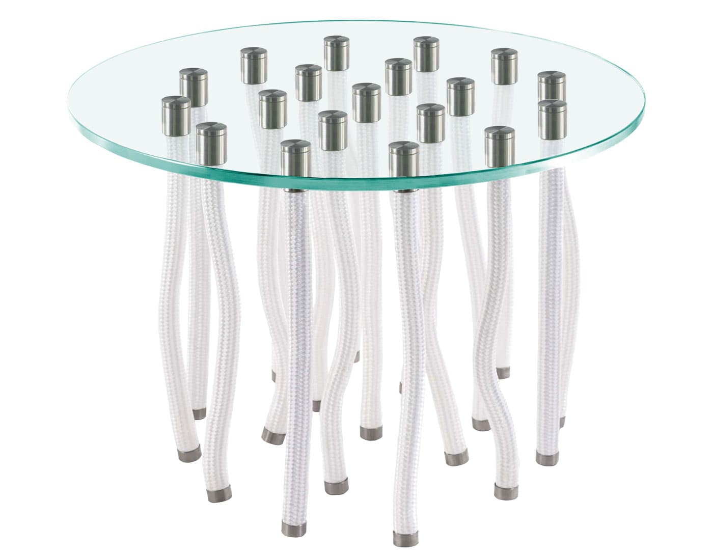 Org Table / side table height - 15.75" h  / white rope