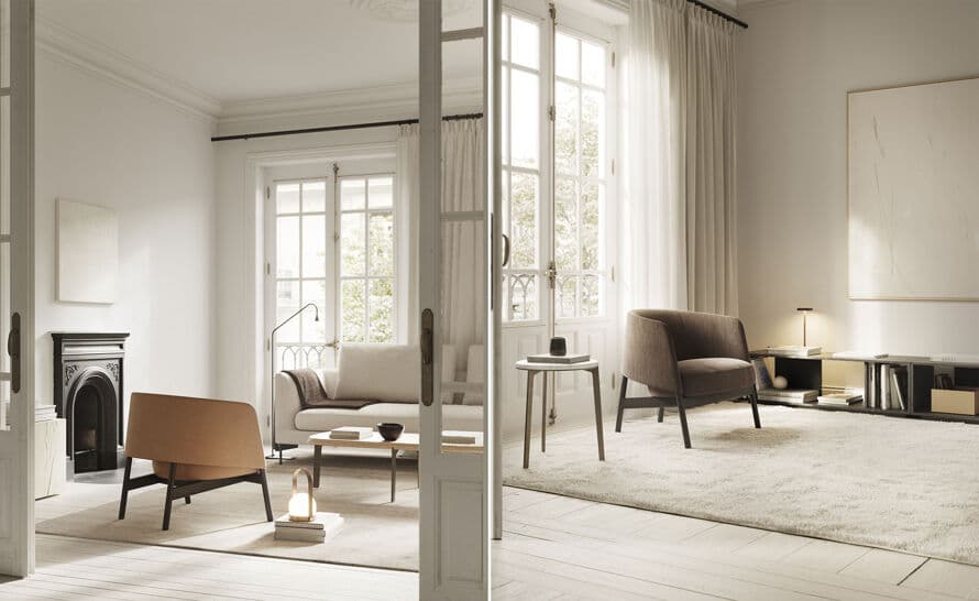 Collar Lounge Chair with metal base