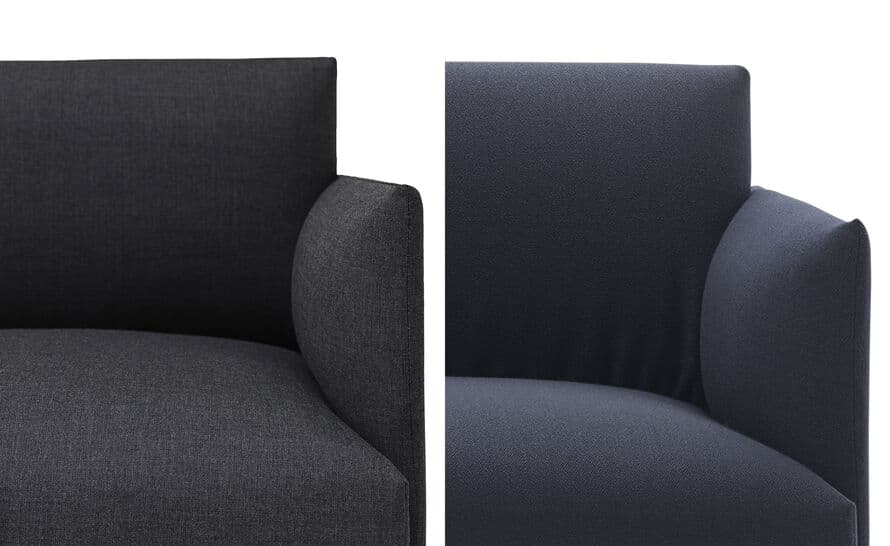 outline sofa with chaise longue