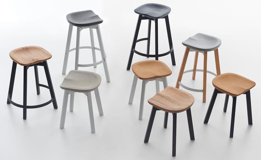 su small stool with eco concrete seat