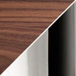 large / walnut top - 870 finish / polished stainless steel base