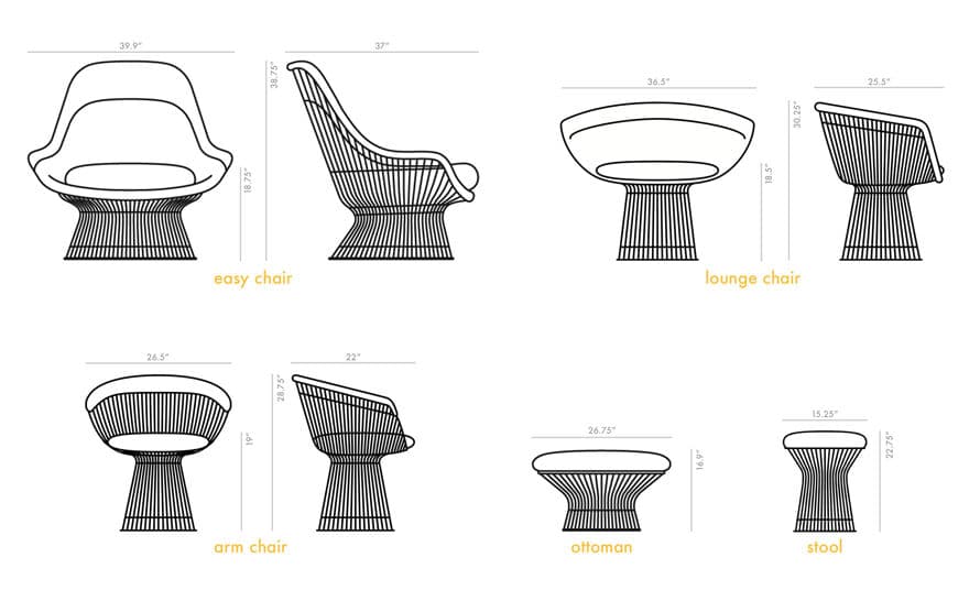 platner gold plated arm chair
