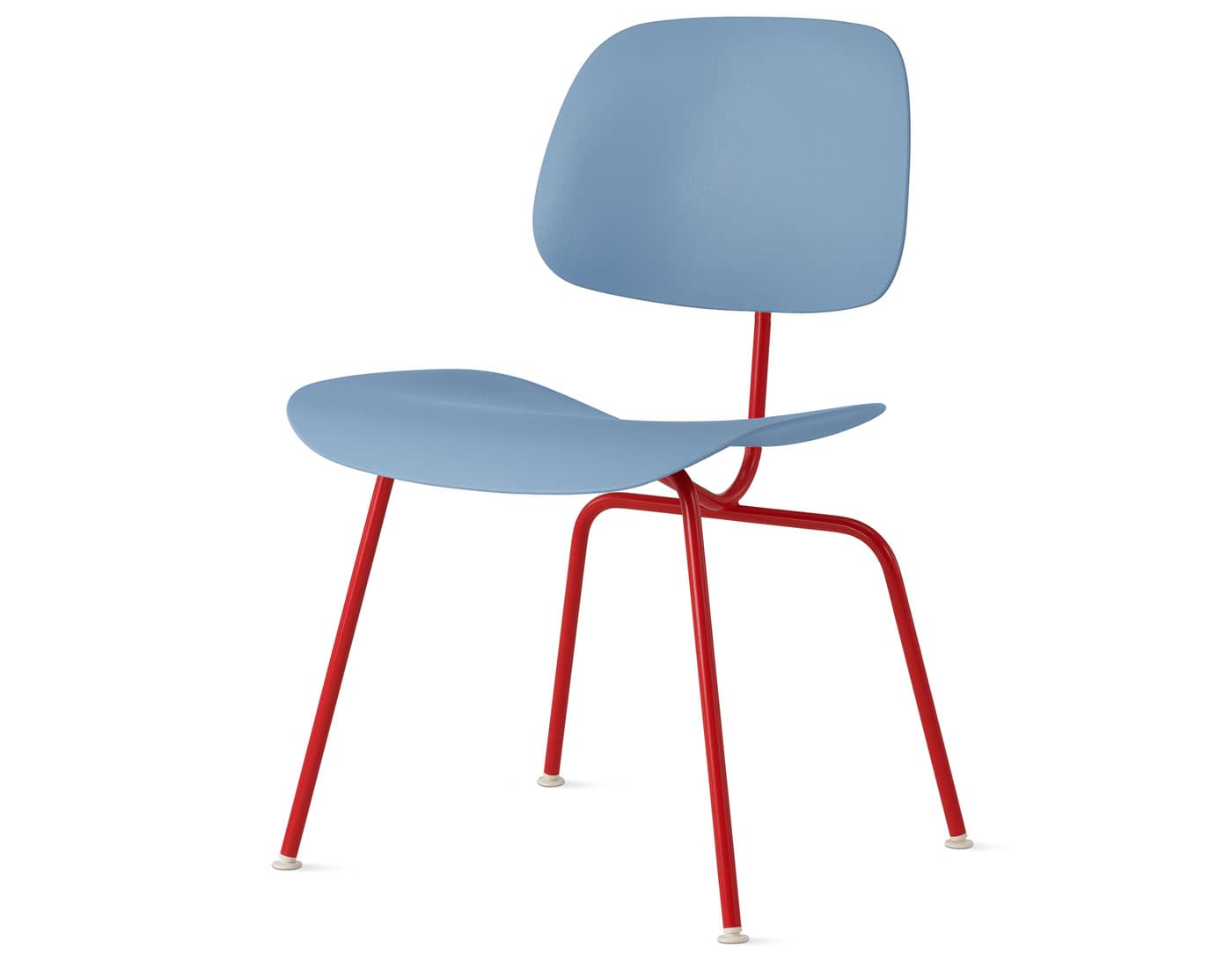 Eames Molded Plastic Dining Chair Metal Base EC-127 / blaze base / pale blue seat & back