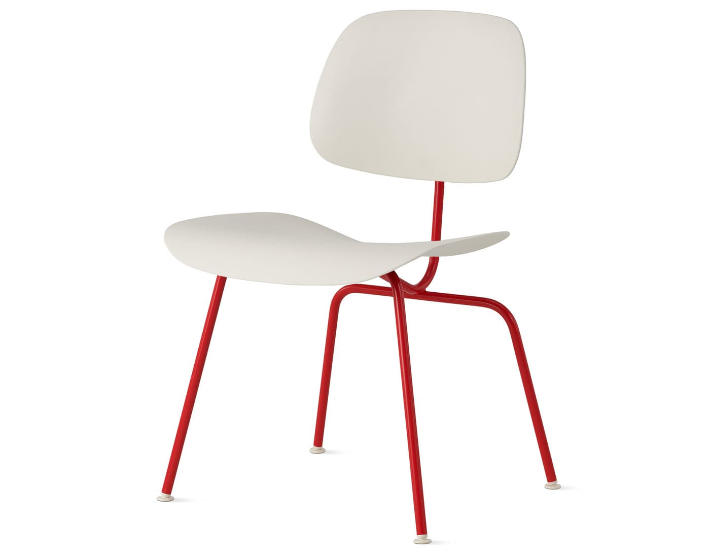 Eames Molded Plastic Dining Chair Metal Base EC-127 / blaze base / white seat & back