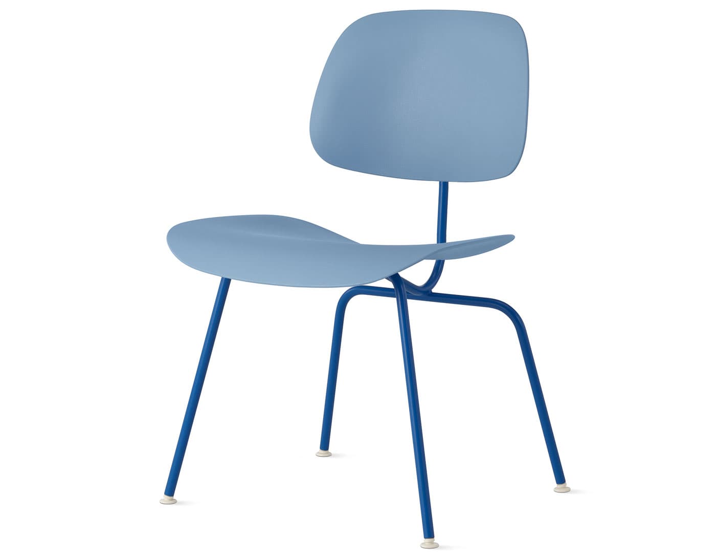 Eames Molded Plastic Dining Chair Metal Base EC-127 / berry blue base / pale blue seat & back