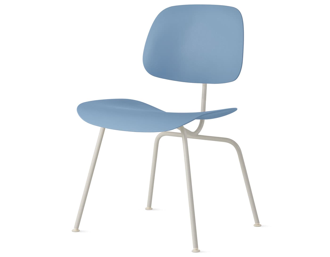 Eames Molded Plastic Dining Chair Metal Base EC-127 / white base / pale blue seat & back