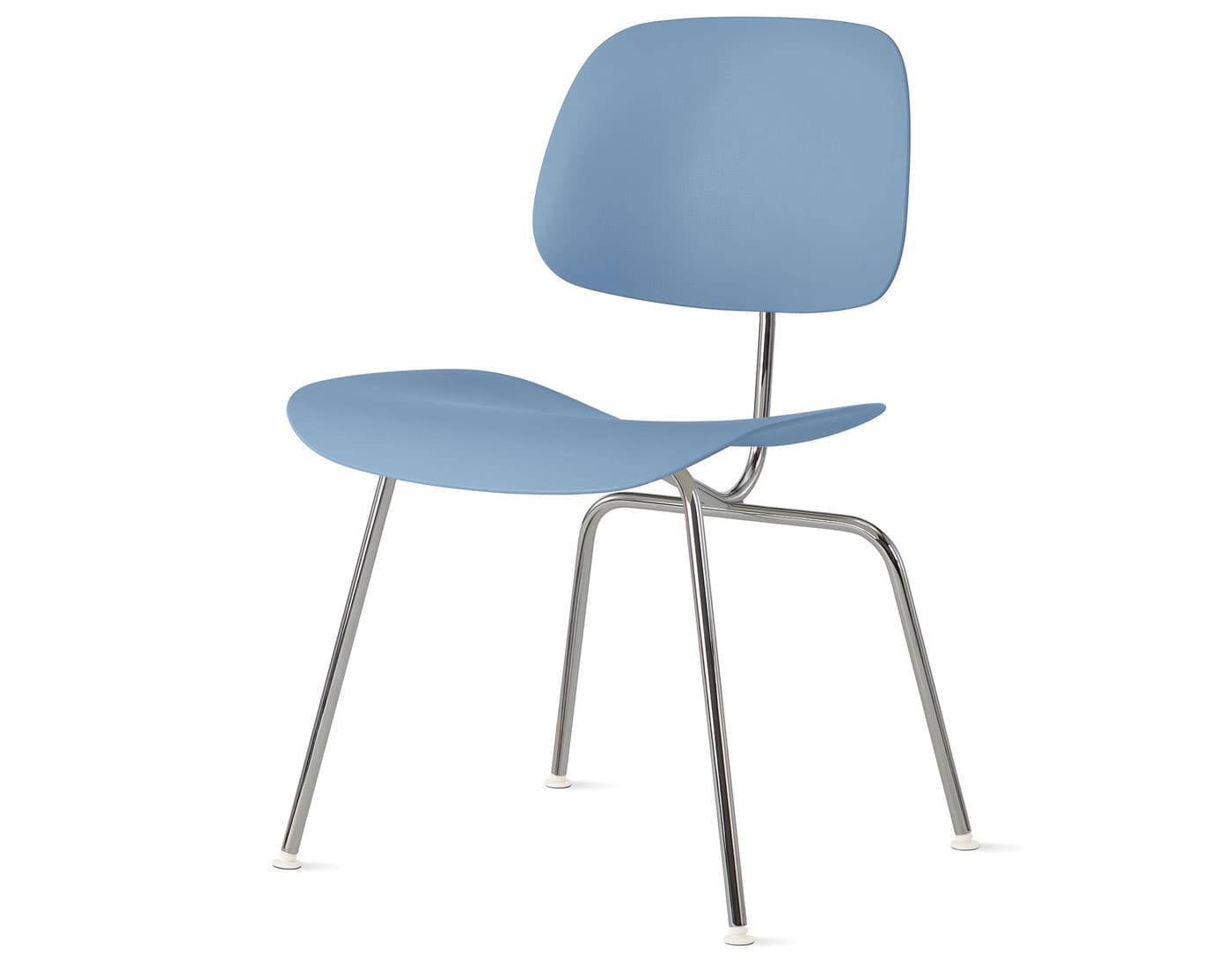 Eames Molded Plastic Dining Chair Metal Base EC-127 / trivalent chrome base / pale blue seat & back