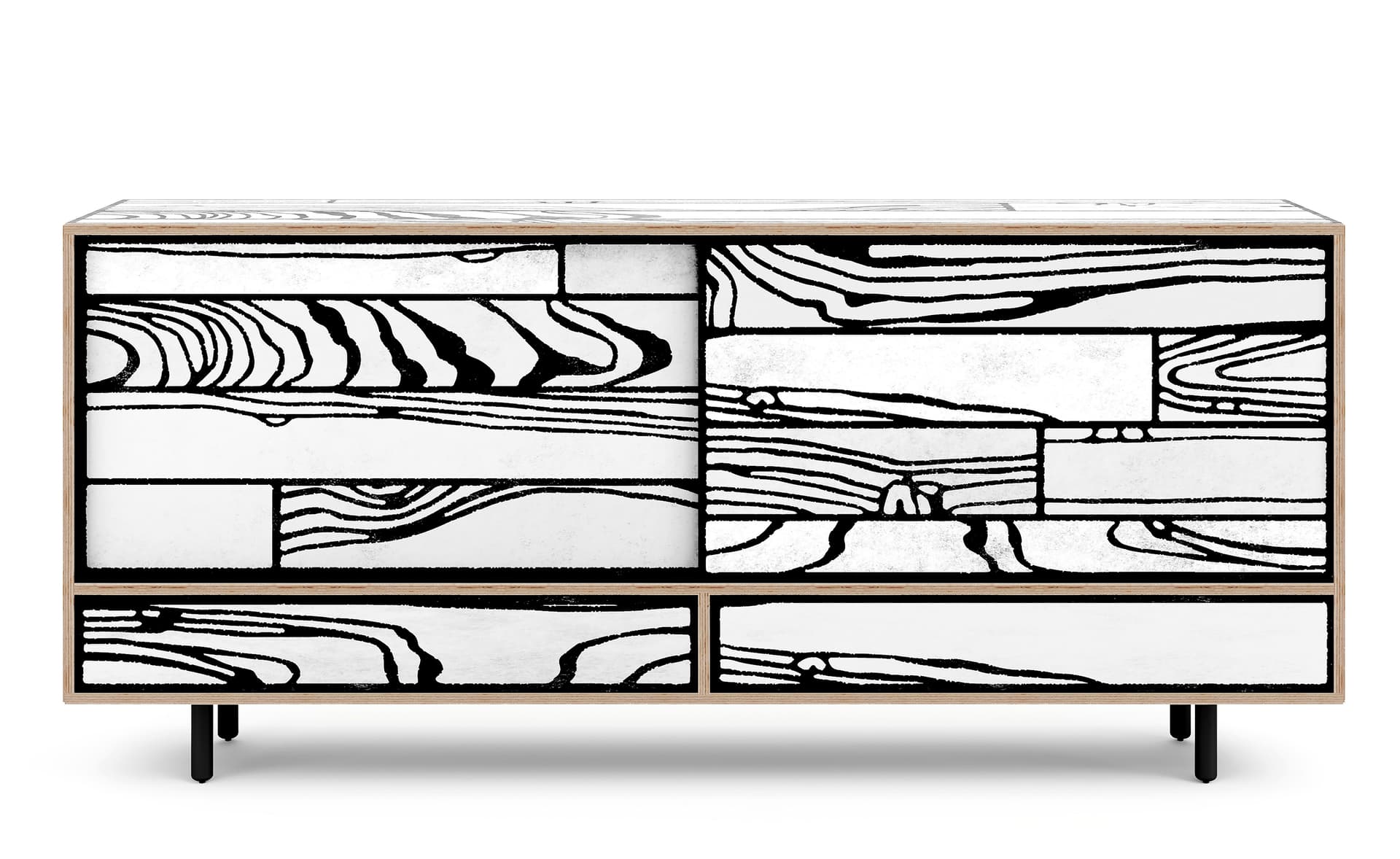 Wrongwoods Credenza / white with black