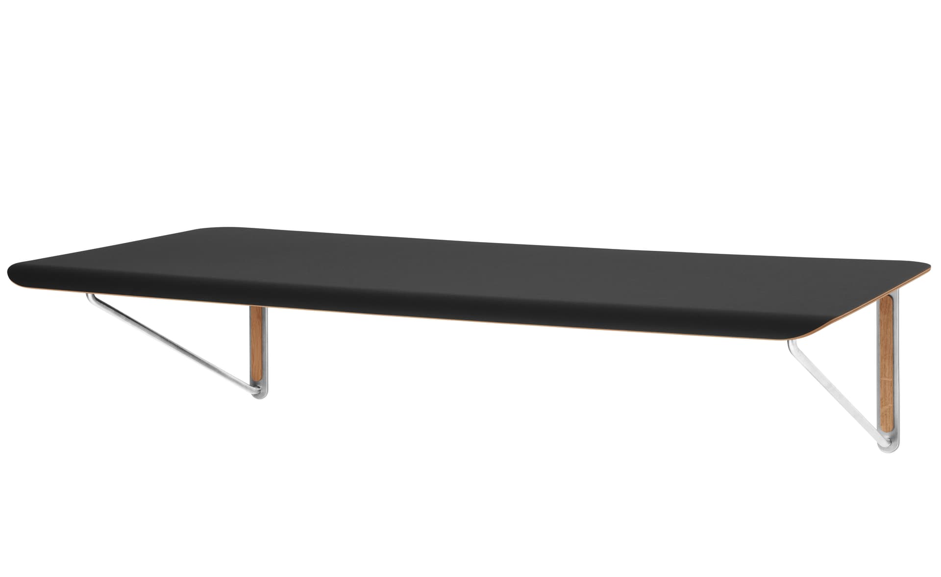 Wall Desk / nero ingo laminate top / oiled oak & stainless steel supports / no added drawer