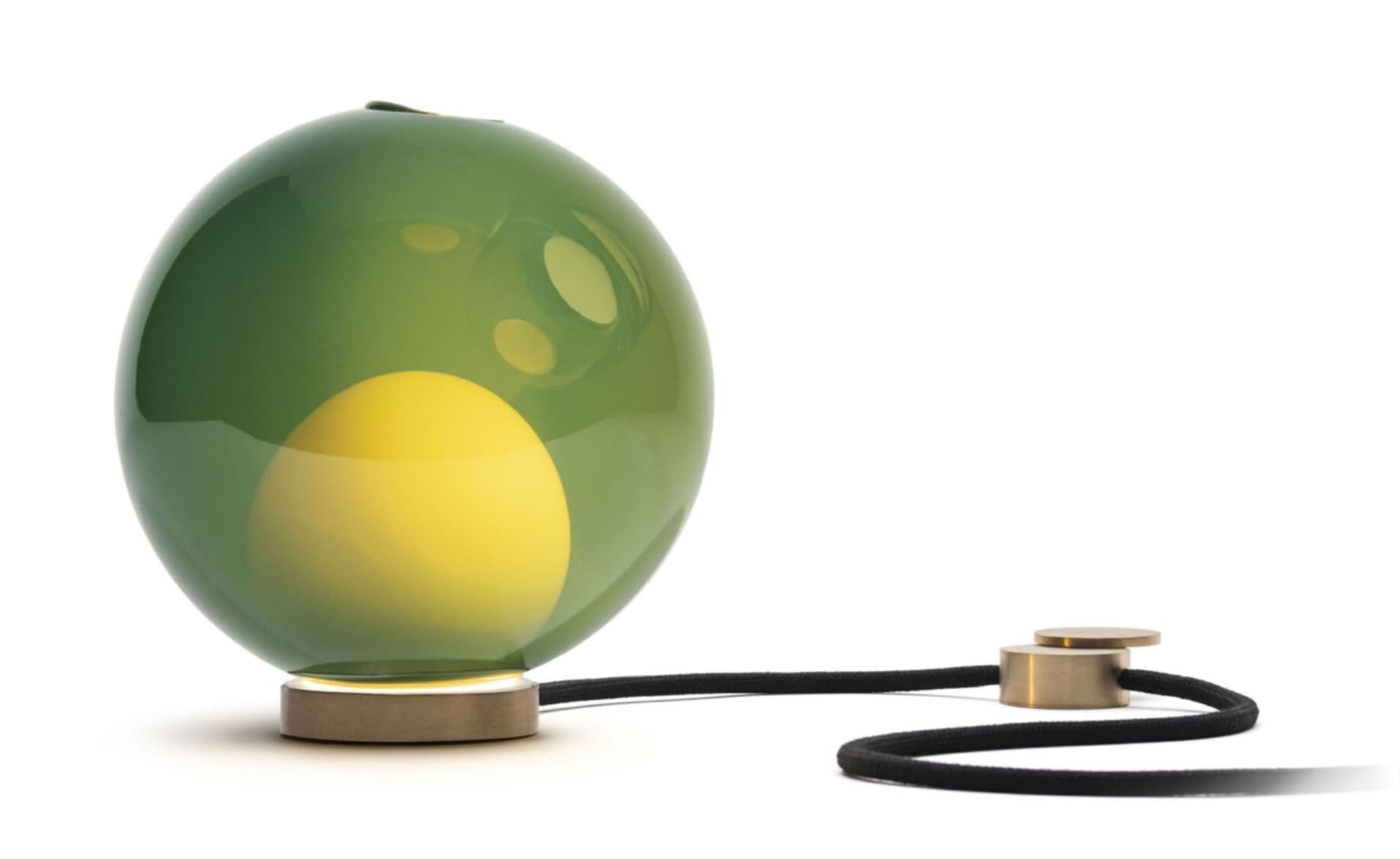 Bocci 28t Table Lamp / LED - 2500K / brass / opaque green 6