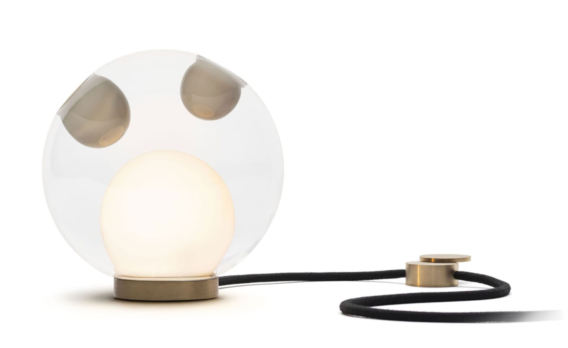Bocci 28t Table Lamp / LED - 2700K / brass / clear with opaque beige 1 inclusions