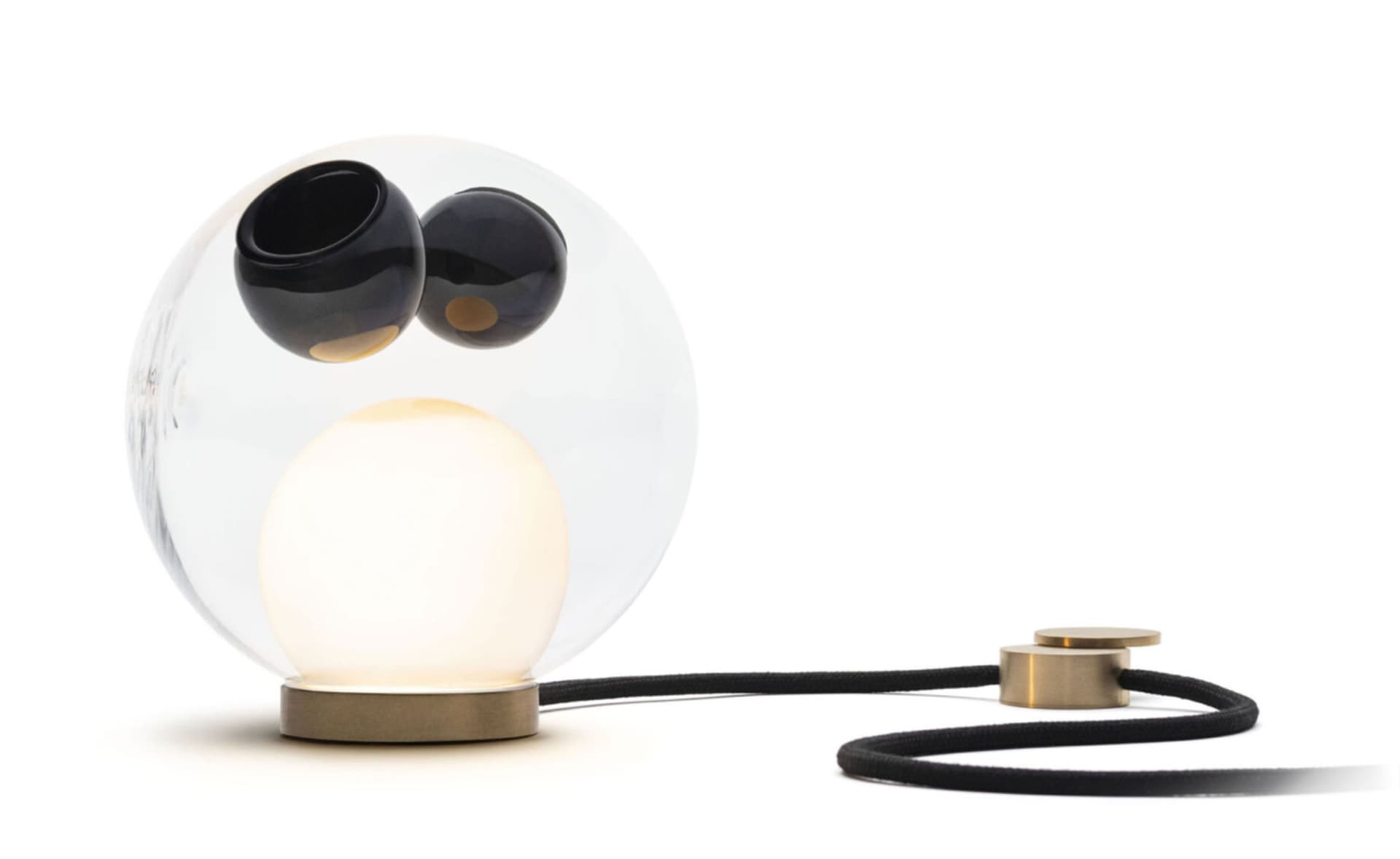 Bocci 28t Table Lamp / LED - 2700K / brass / clear with grey 2 inclusions