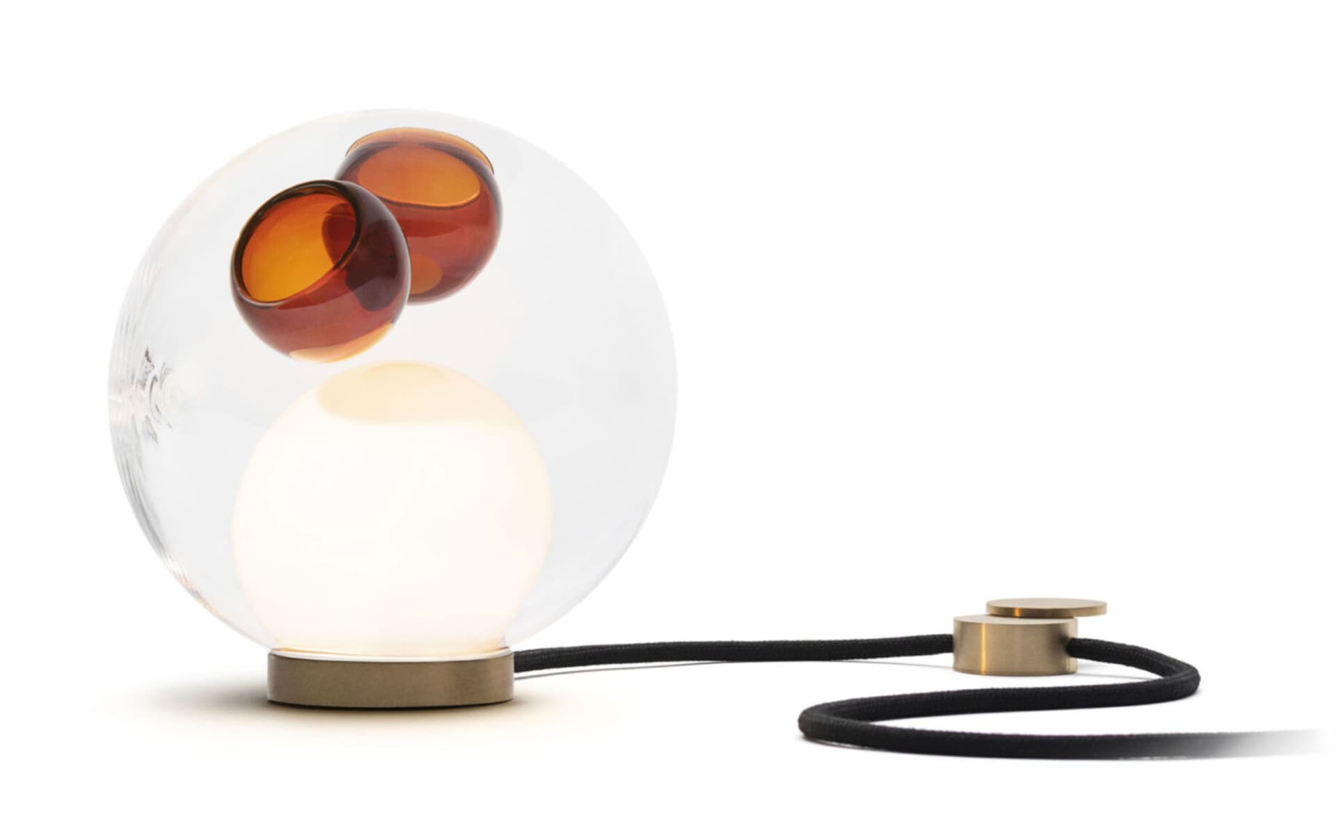 Bocci 28t Table Lamp / LED - 2700K / brass / clear with orange 1 inclusions