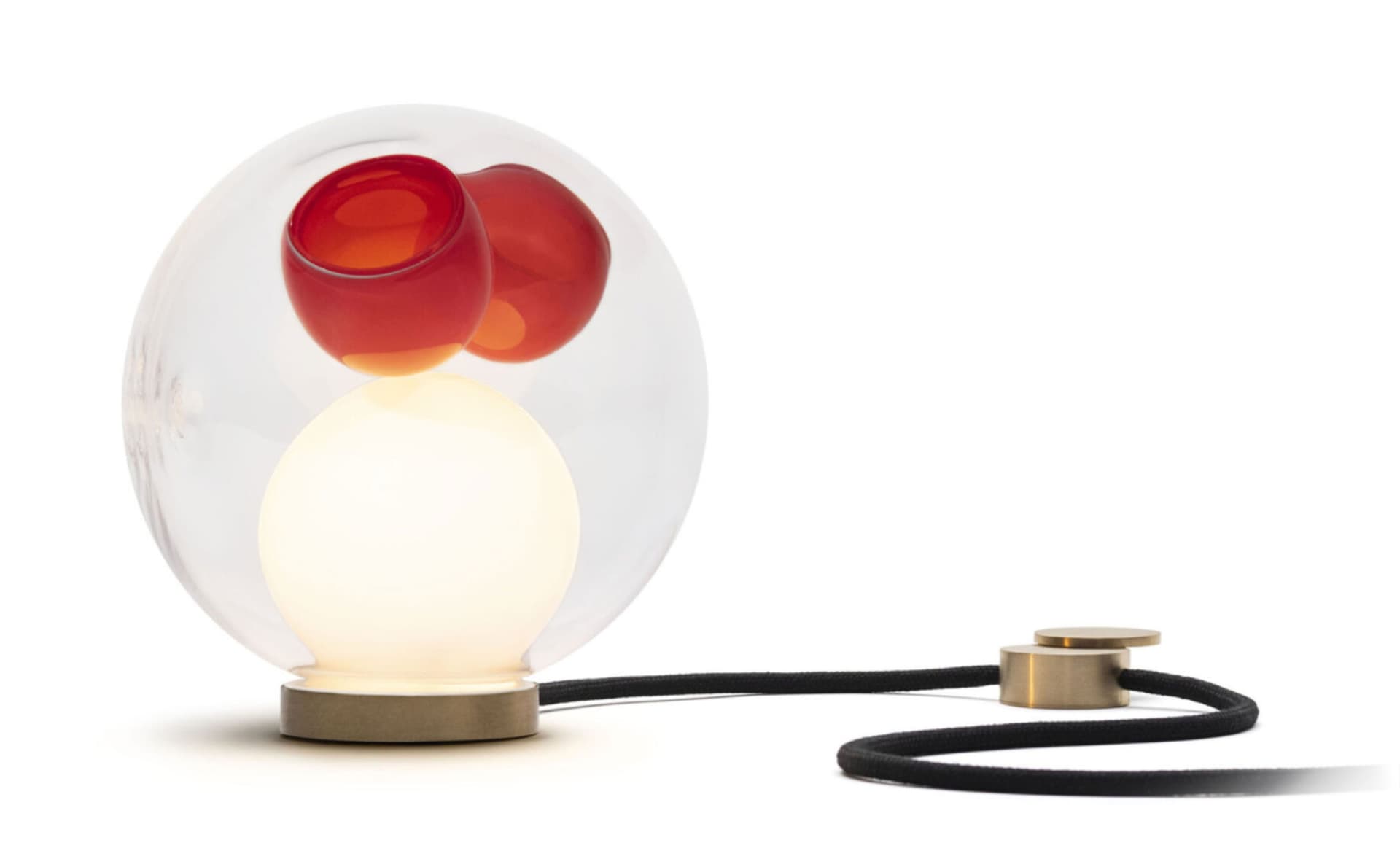 Bocci 28t Table Lamp / LED - 2700K / brass / clear with orange 2 inclusions