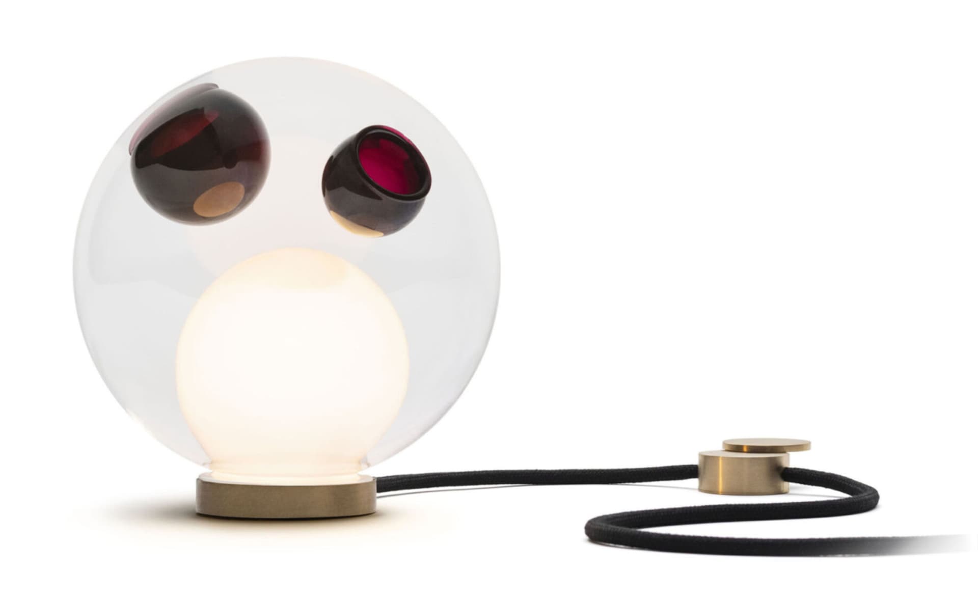 Bocci 28t Table Lamp / LED - 2700K / brass / clear with pink 2 inclusions
