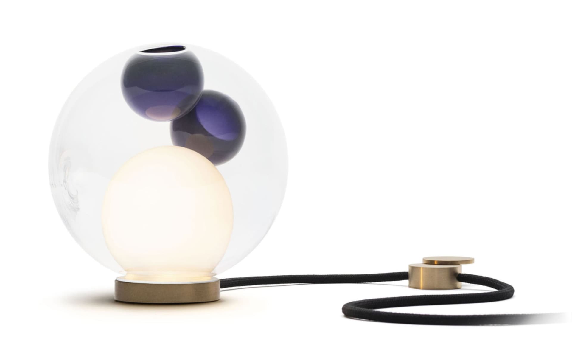 Bocci 28t Table Lamp / LED - 2700K / brass / clear with purple 2 inclusions