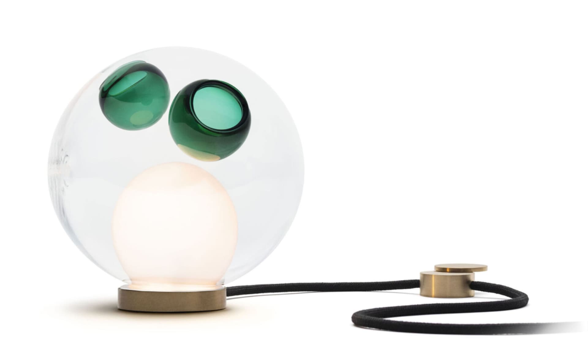 Bocci 28t Table Lamp / LED - 2700K / brass / clear with green 2 inclusions