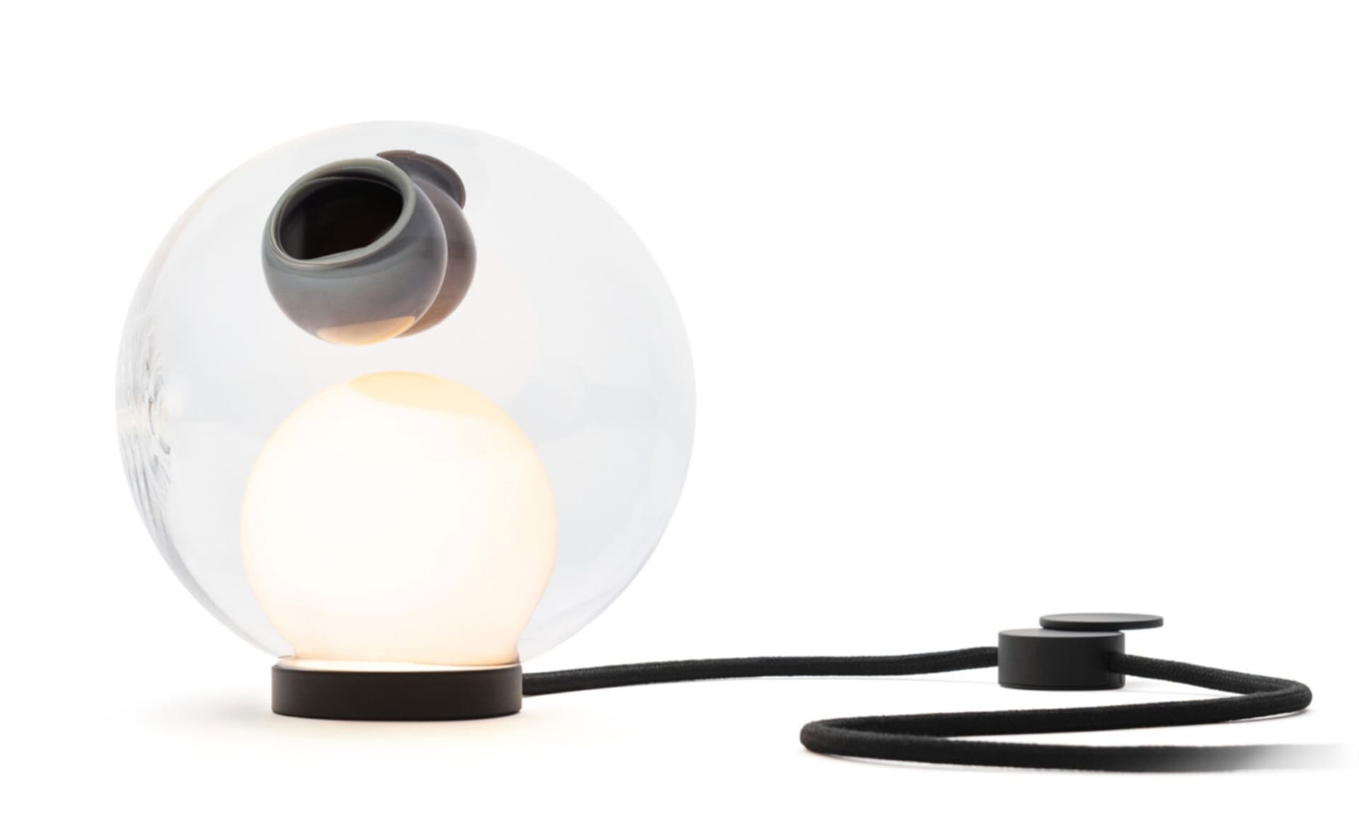 Bocci 28t Table Lamp / LED - 2700K / black / clear with opaque grey 3 inclusions