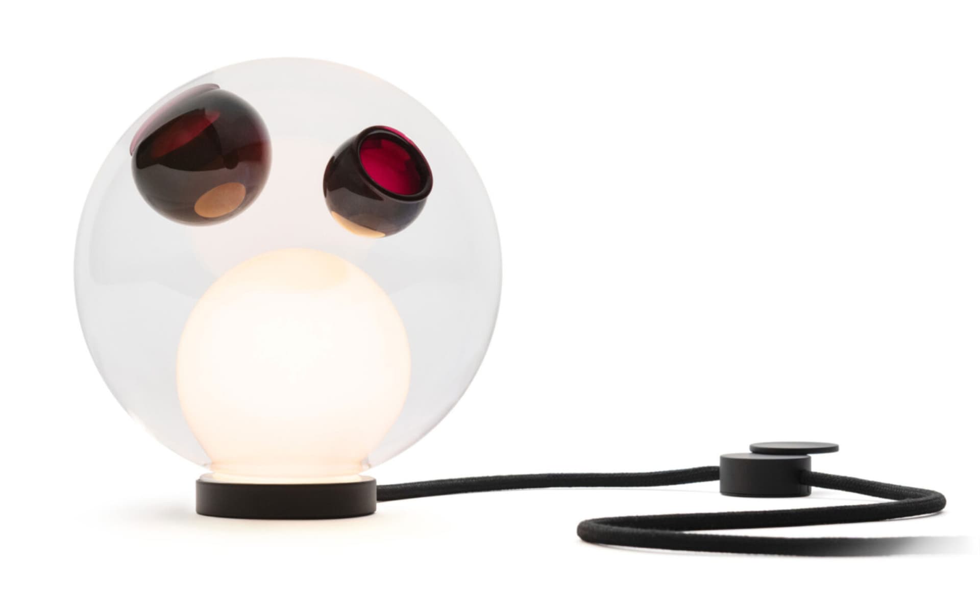 Bocci 28t Table Lamp / LED - 2700K / black / clear with pink 2 inclusions