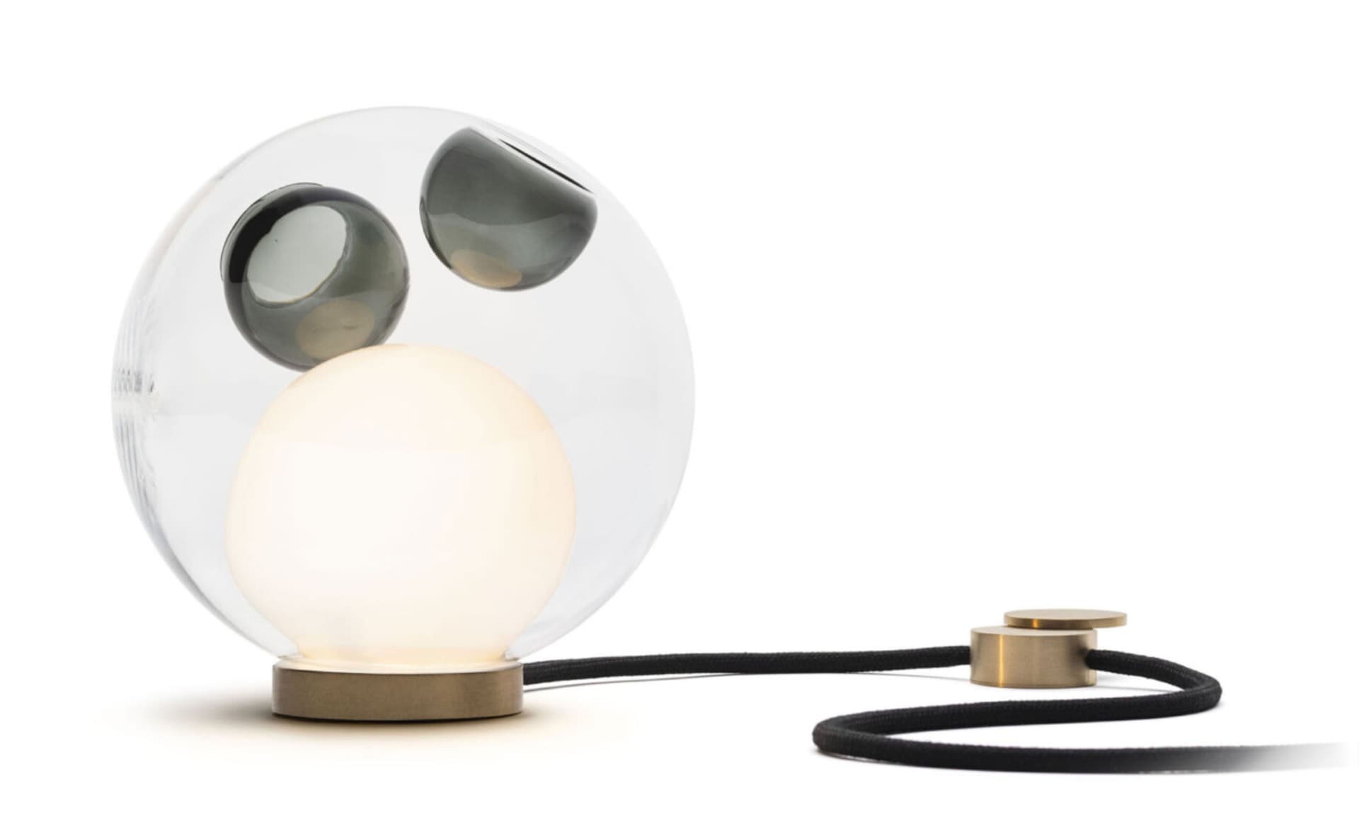 Bocci 28t Table Lamp / LED - 3000K / brass / clear with grey 1 inclusions