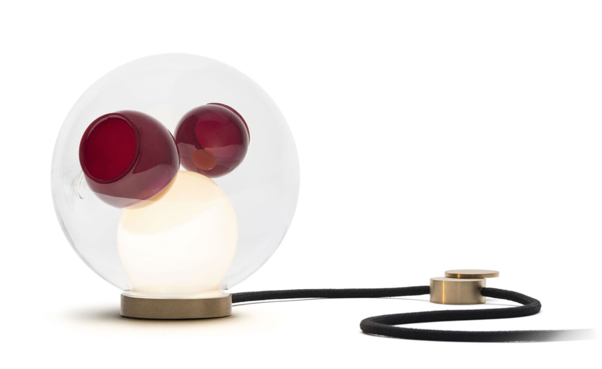 Bocci 28t Table Lamp / LED - 3000K / brass / clear with red 1 inclusions