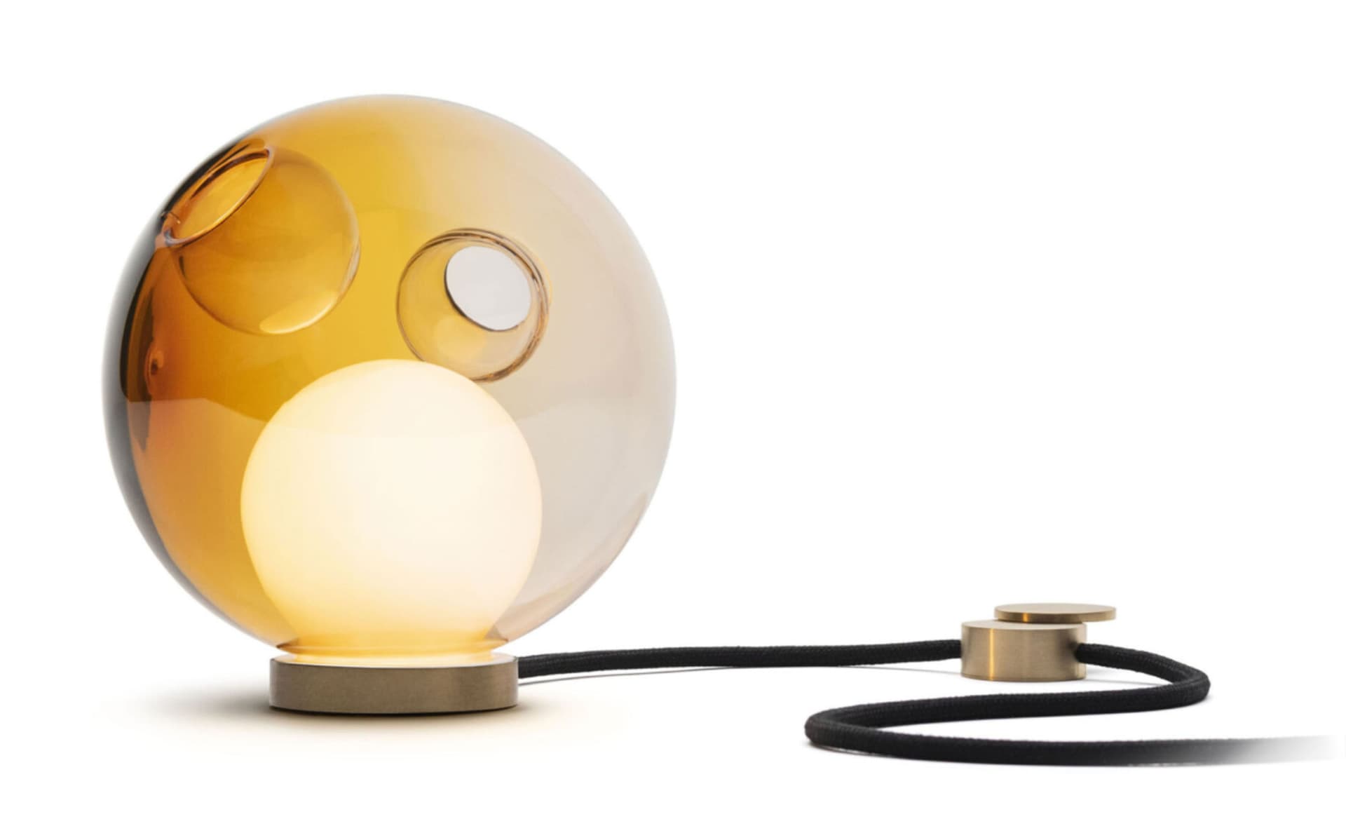 Bocci 28t Table Lamp / LED - 3000K / brass / translucent orange 1