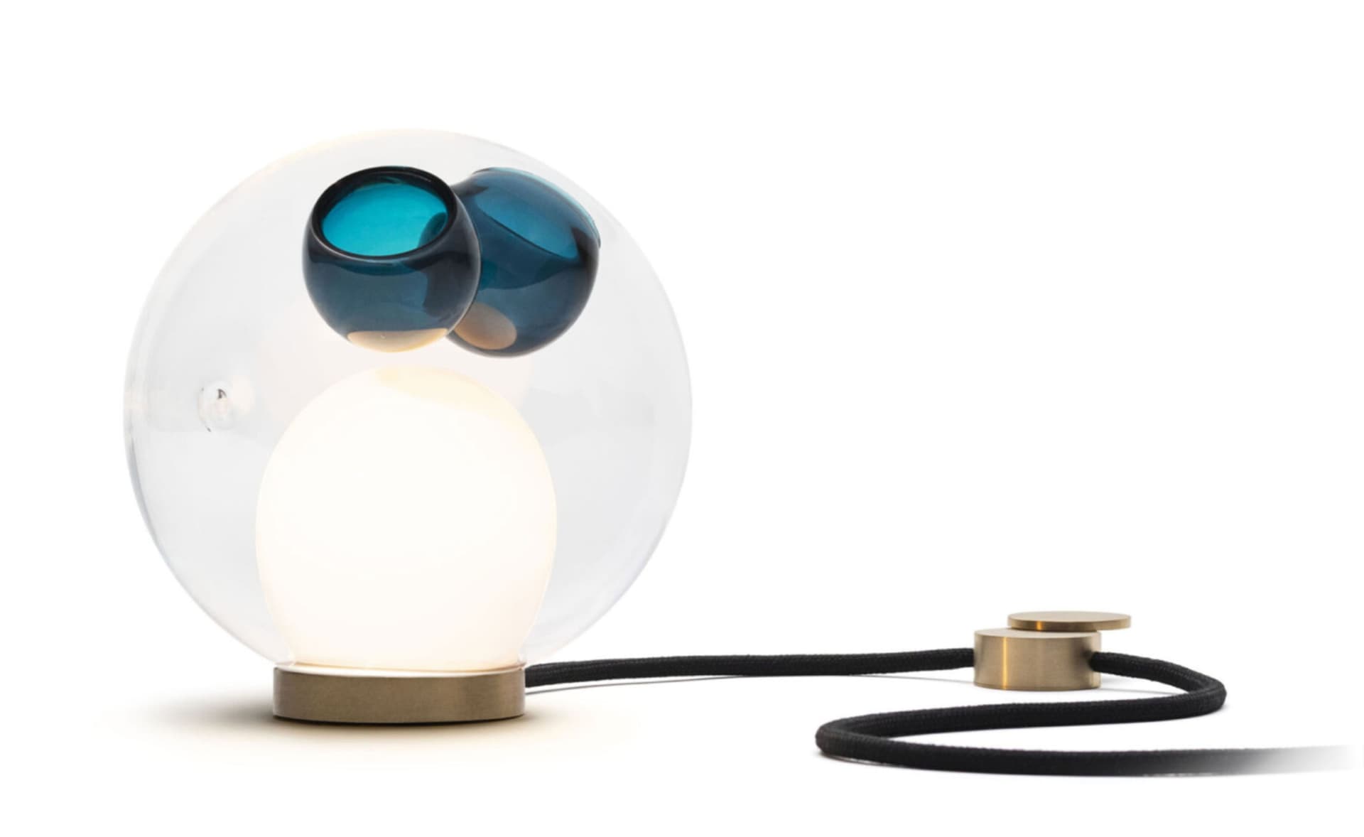 Bocci 28t Table Lamp / LED - 3000K / brass / clear with blue 1 inclusions
