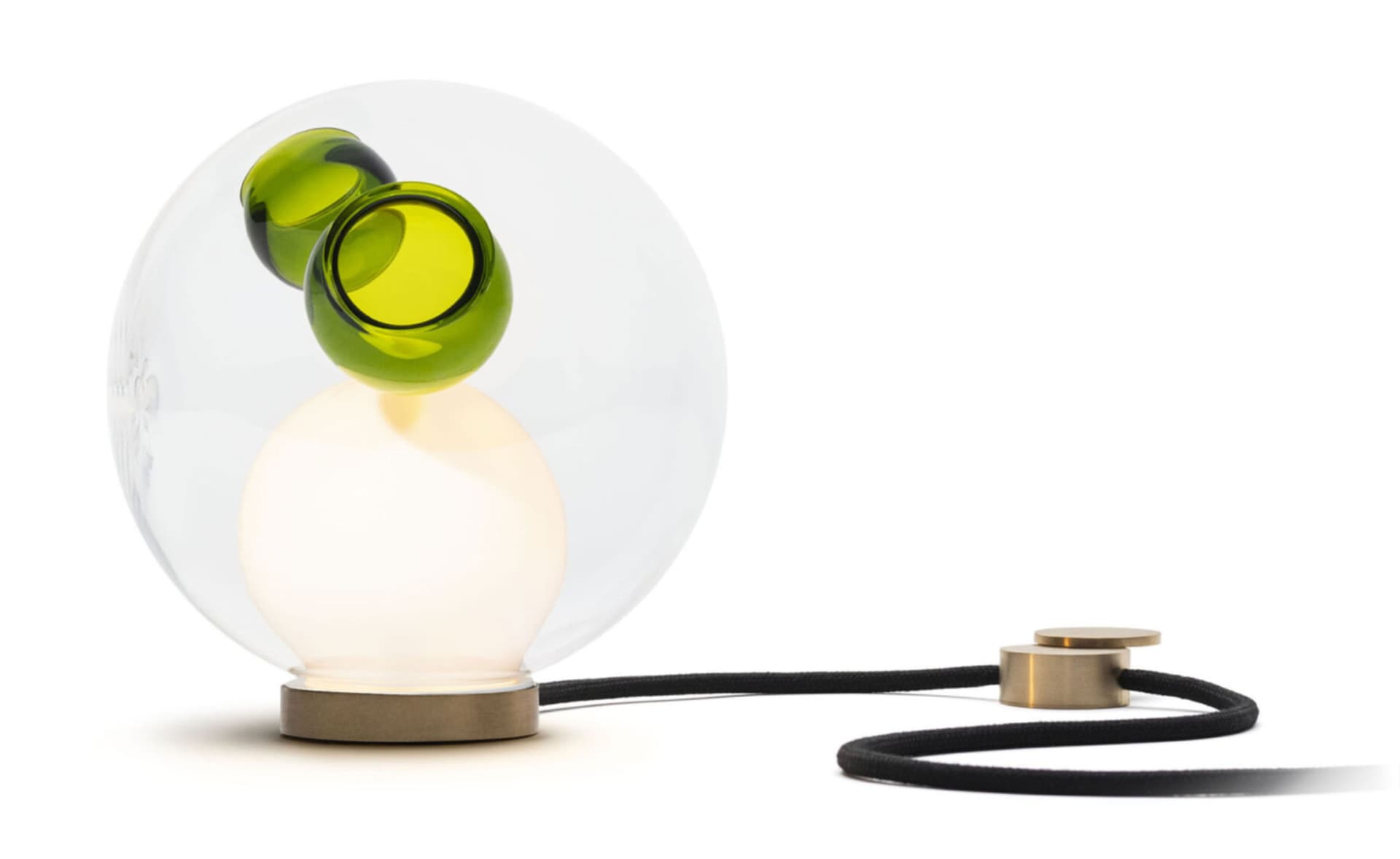 Bocci 28t Table Lamp / LED - 3000K / brass / clear with green 1 inclusions