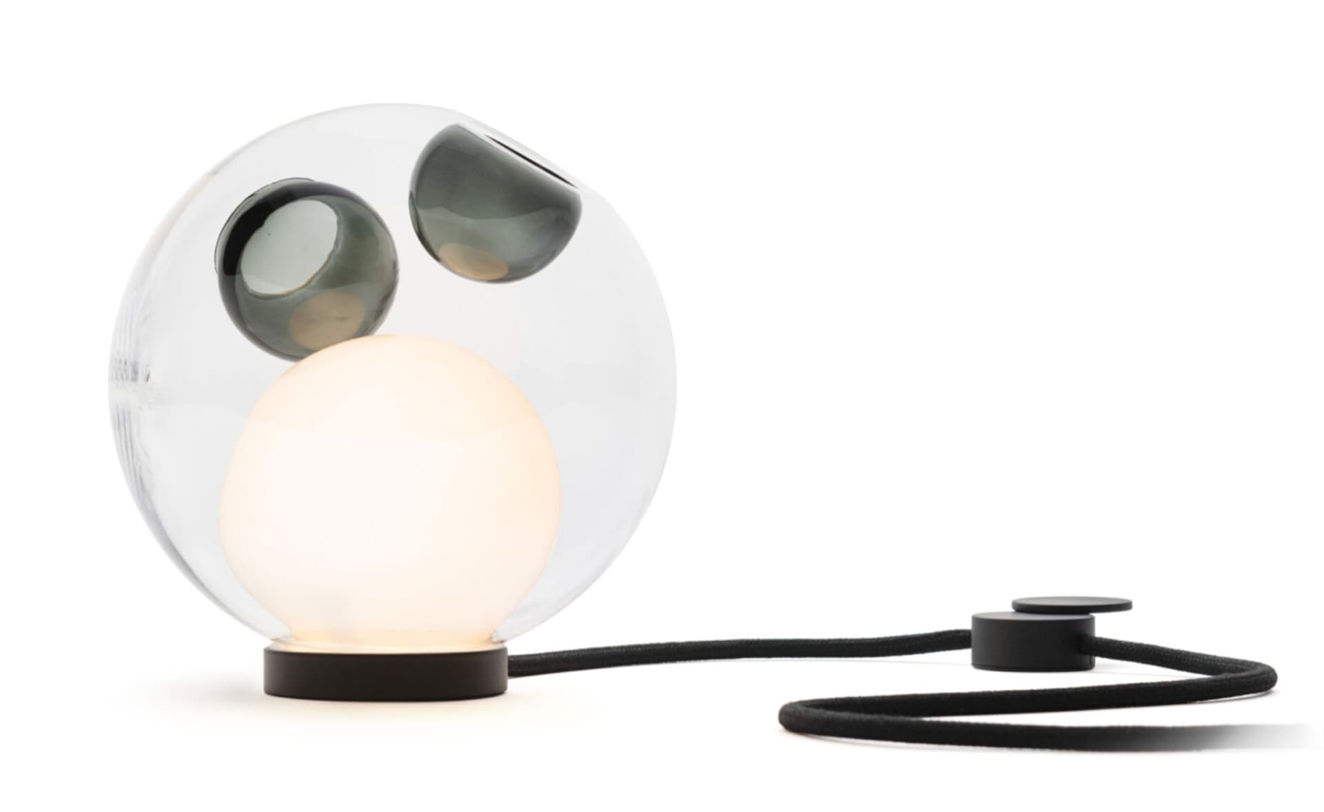 Bocci 28t Table Lamp / LED - 3000K / black / clear with grey 1 inclusions