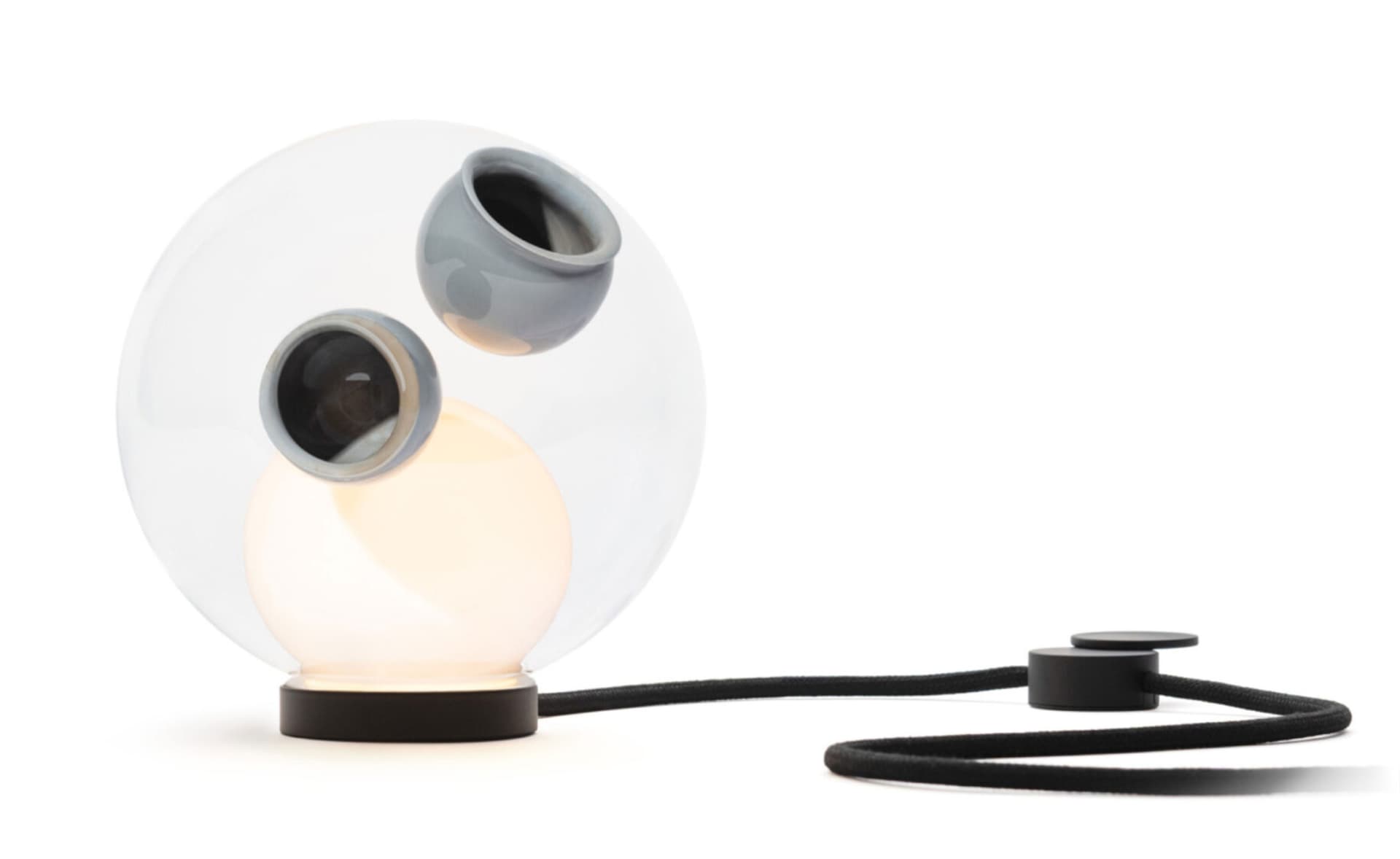 Bocci 28t Table Lamp / LED - 3000K / black / clear with opaque grey 1 inclusions